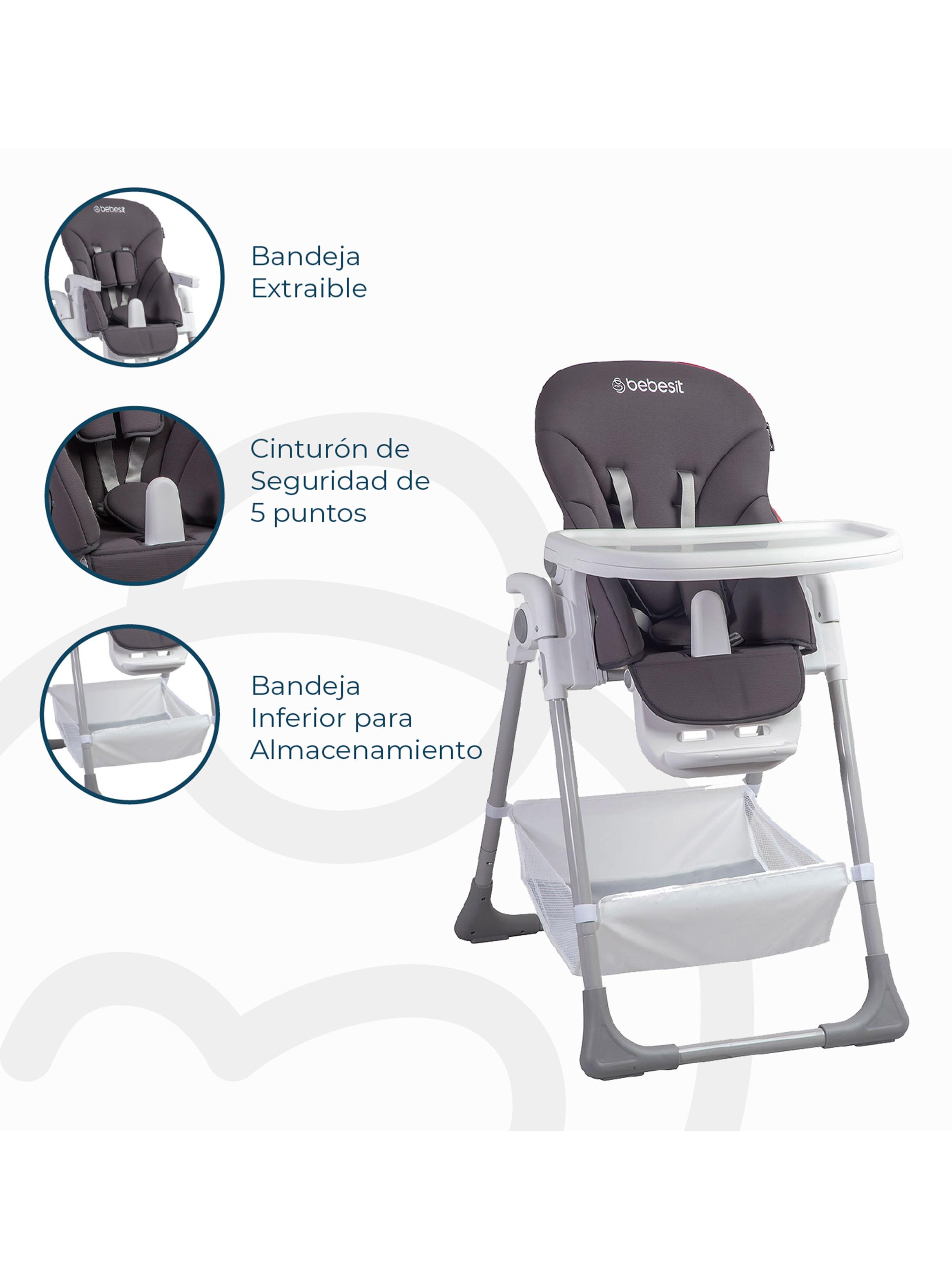 Silla de Comer Desmontable Snack LX Gris-6