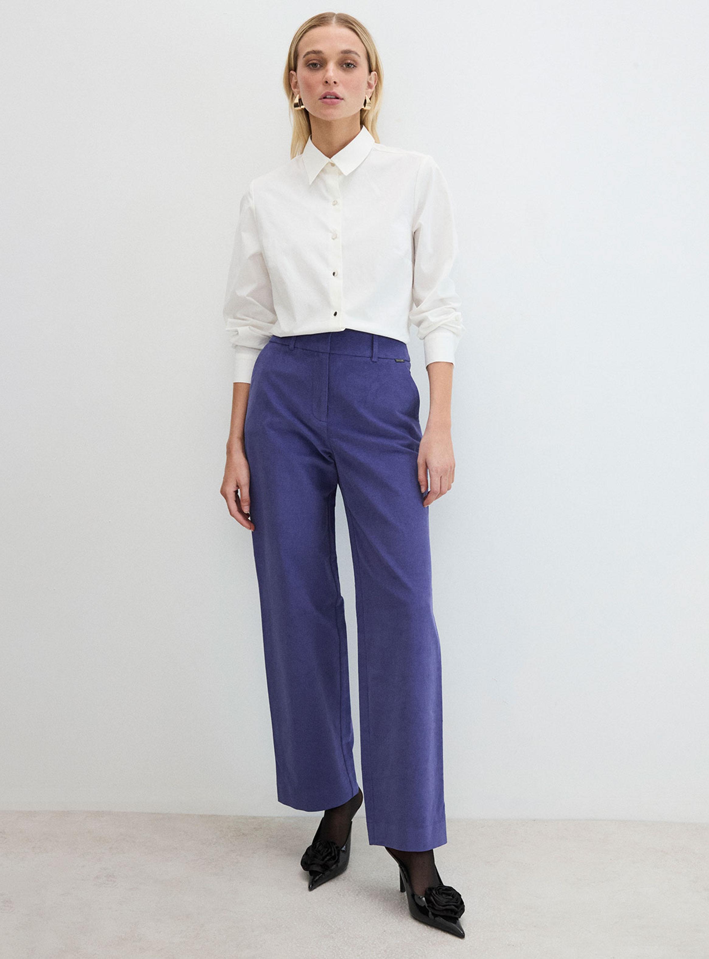 Pantalón Palazzo con Bolsillo Diagonal-3