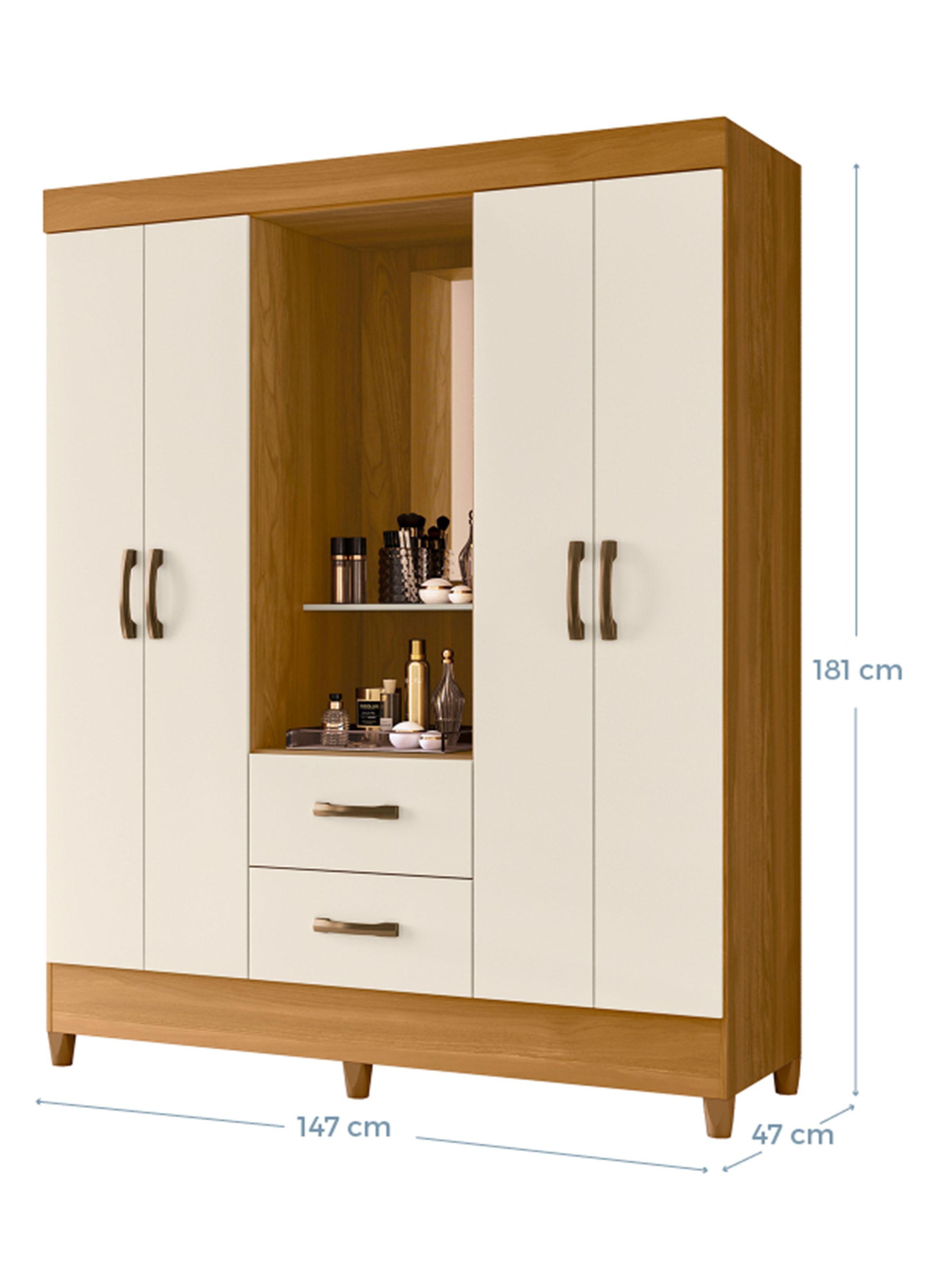 Combo Clóset 6 Puertas + Clóset 4 Puertas con Espejo Beige-2
