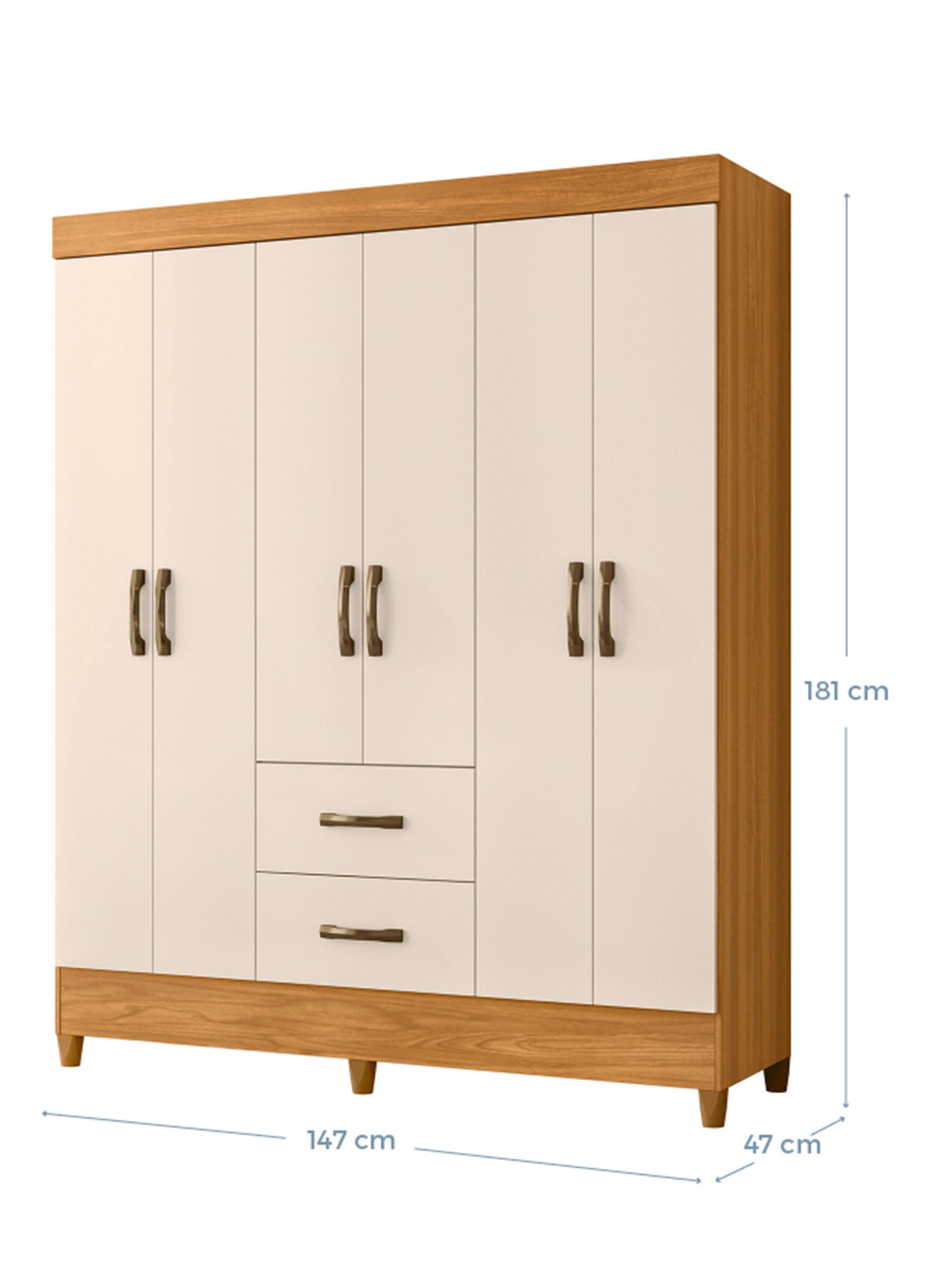 Combo Clóset 6 Puertas + Clóset 4 Puertas con Espejo Beige-1