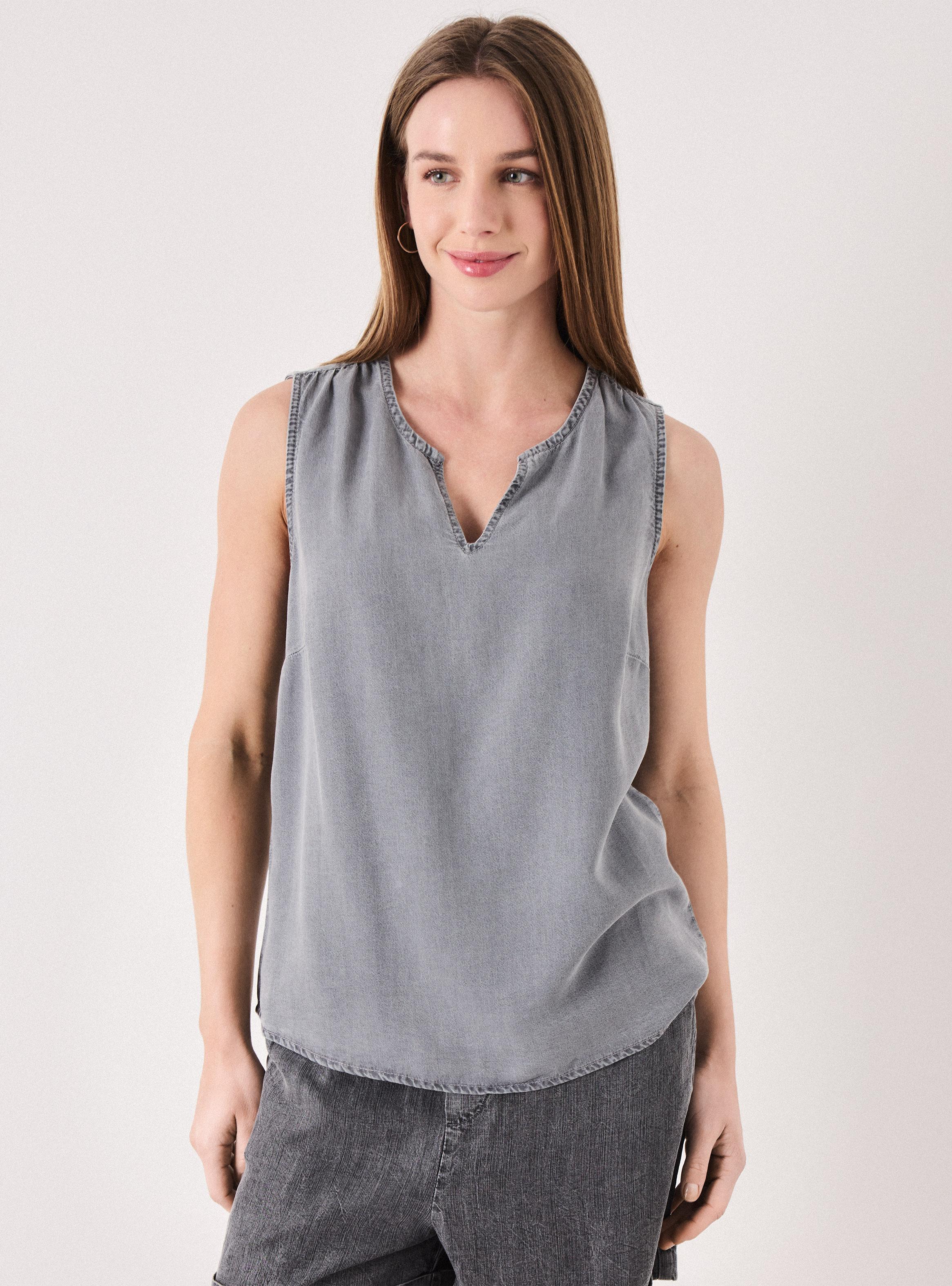 Blusa Denim Cuadrada-0
