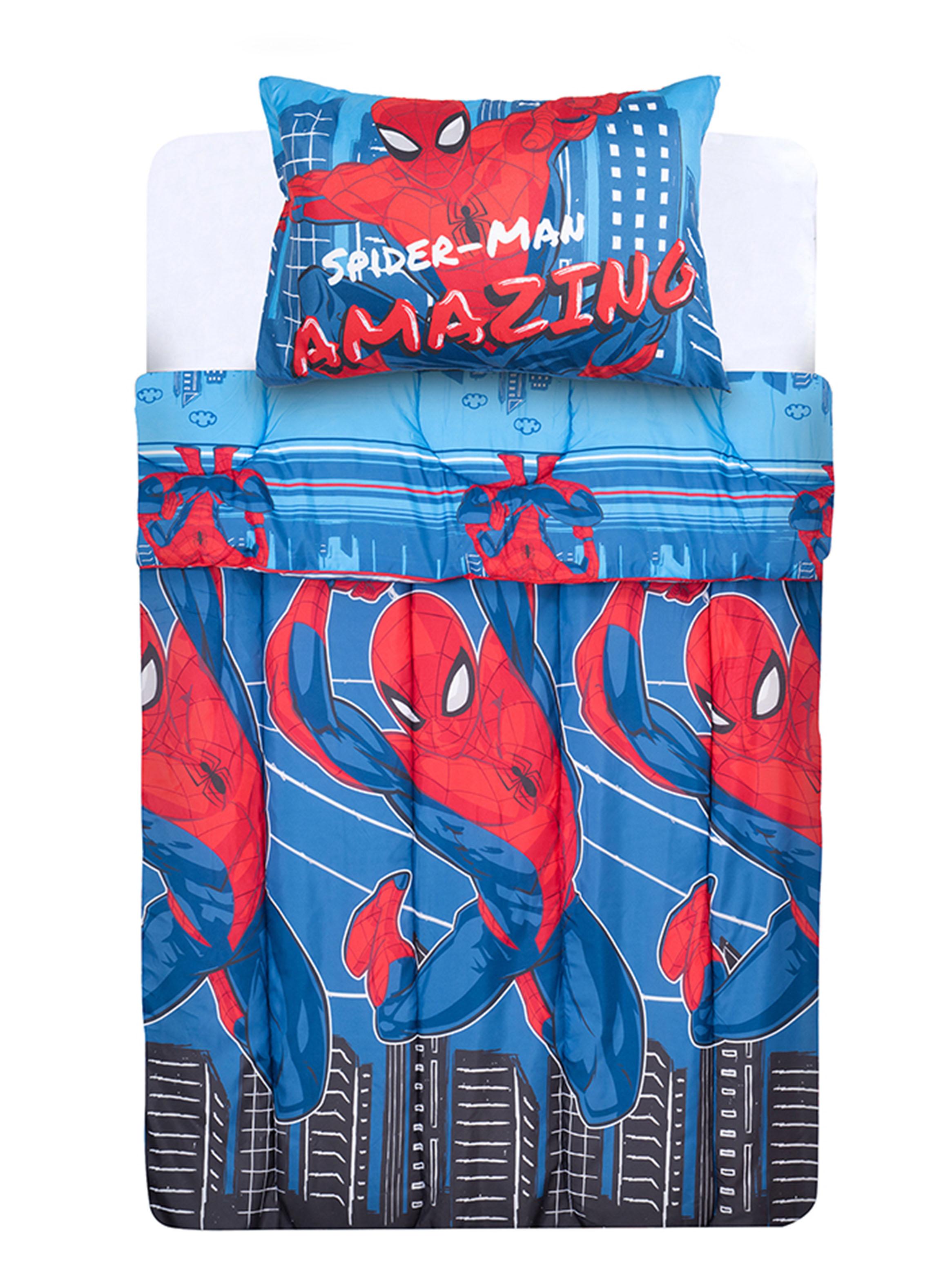 Plumón 200 Grs Spiderman 1.5 Plazas Azul-2