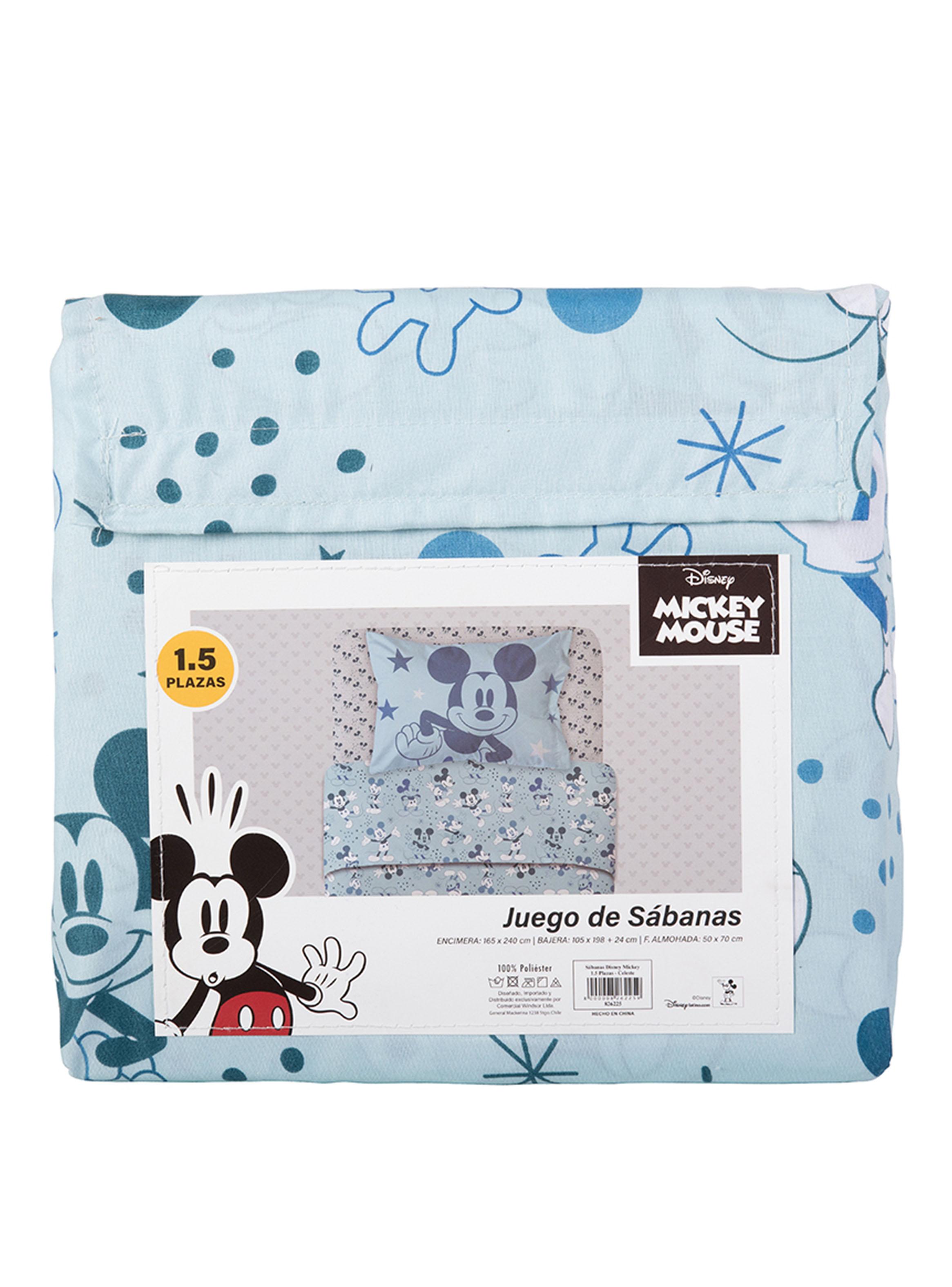 Sábana Encimera Mickey 1.5 Plazas Celeste -2