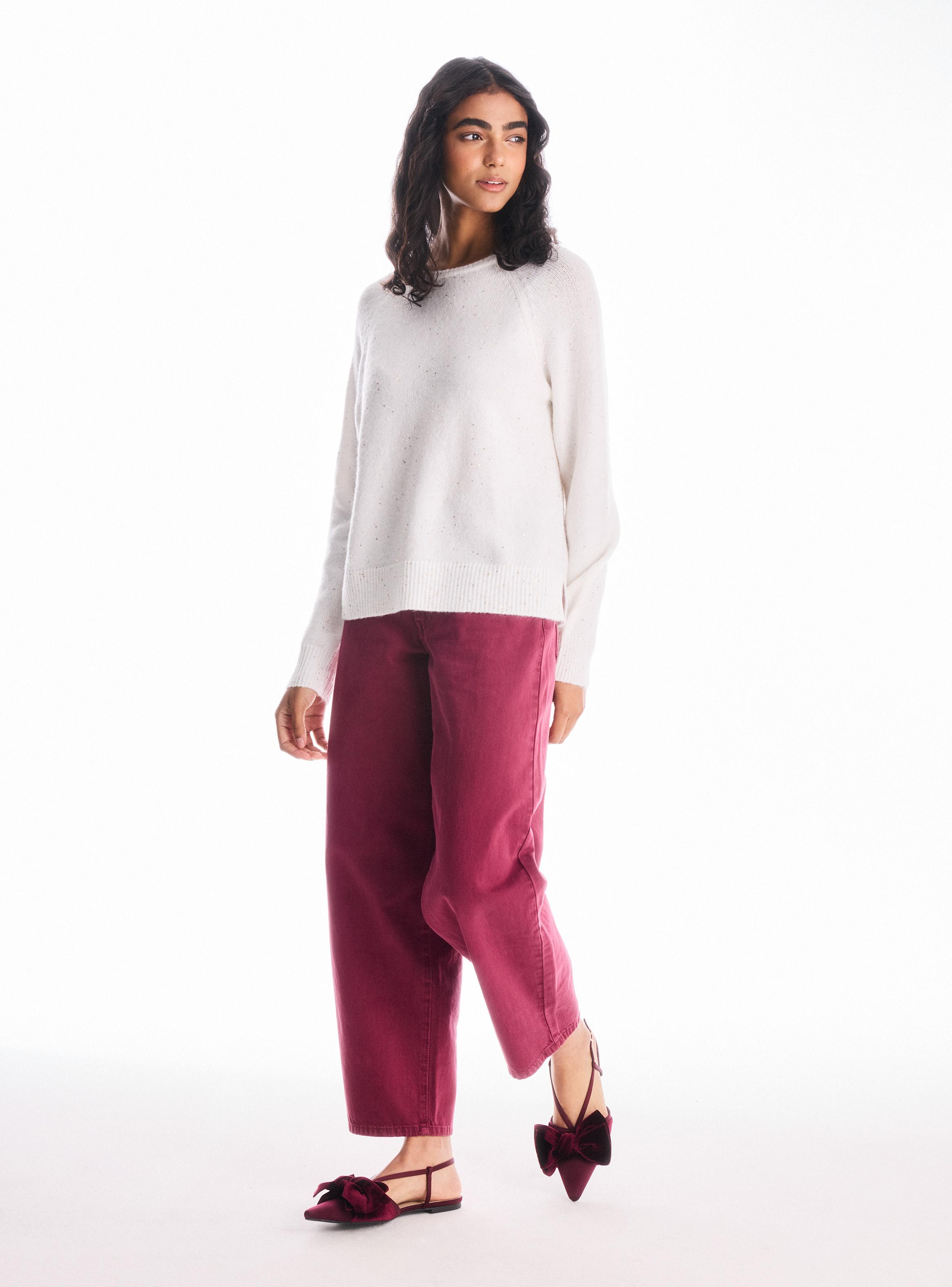 Sweater Hilo Metalizado Lentejuelas y Aberturas Laterales-4