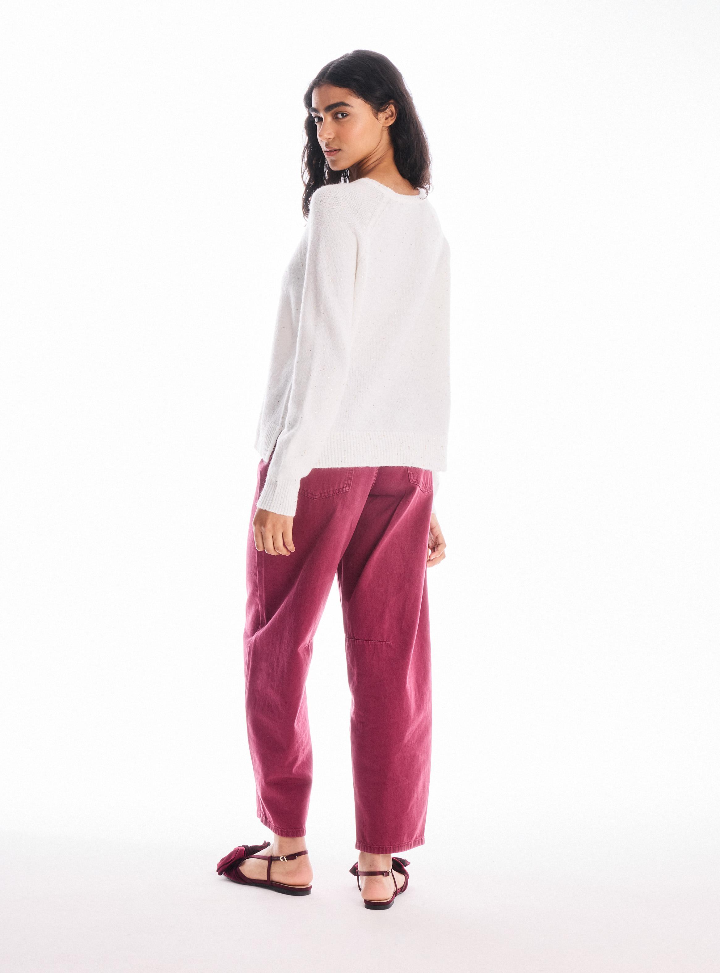 Sweater Hilo Metalizado Lentejuelas y Aberturas Laterales-5