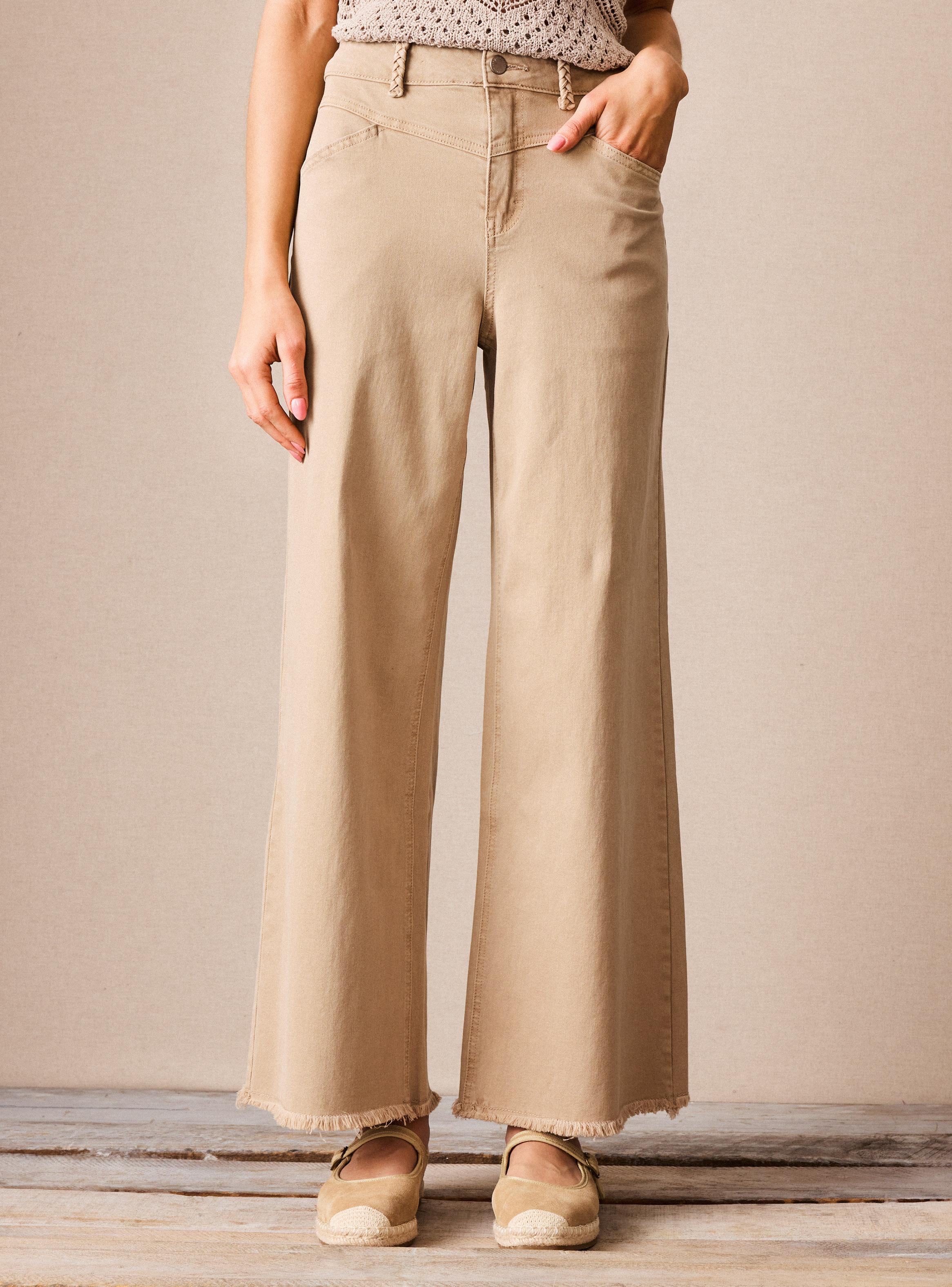 Jeans Color con Front Yoke y Pasador Trenzado-0