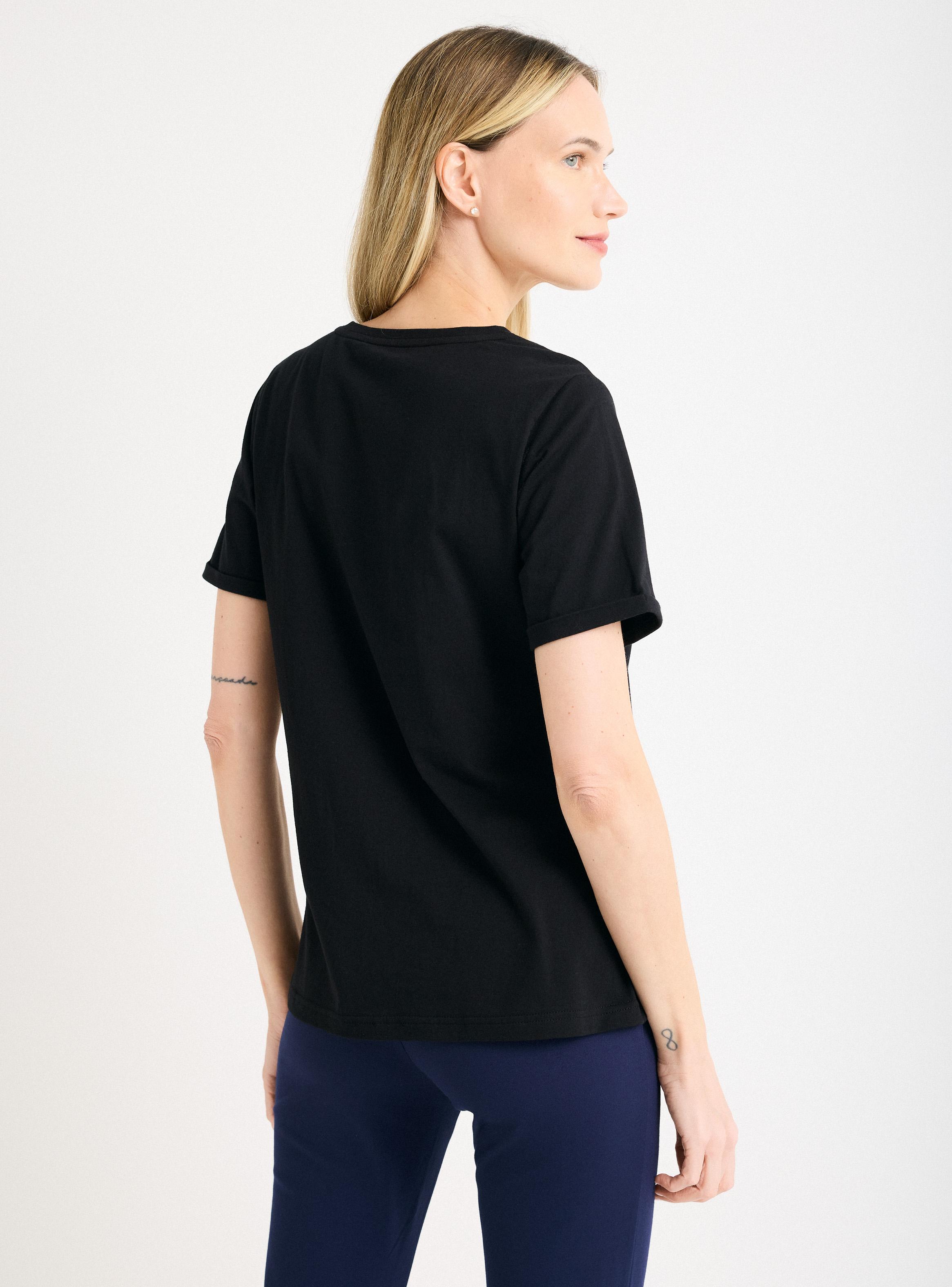 Polera Manga Codo con Estampado Strass-1