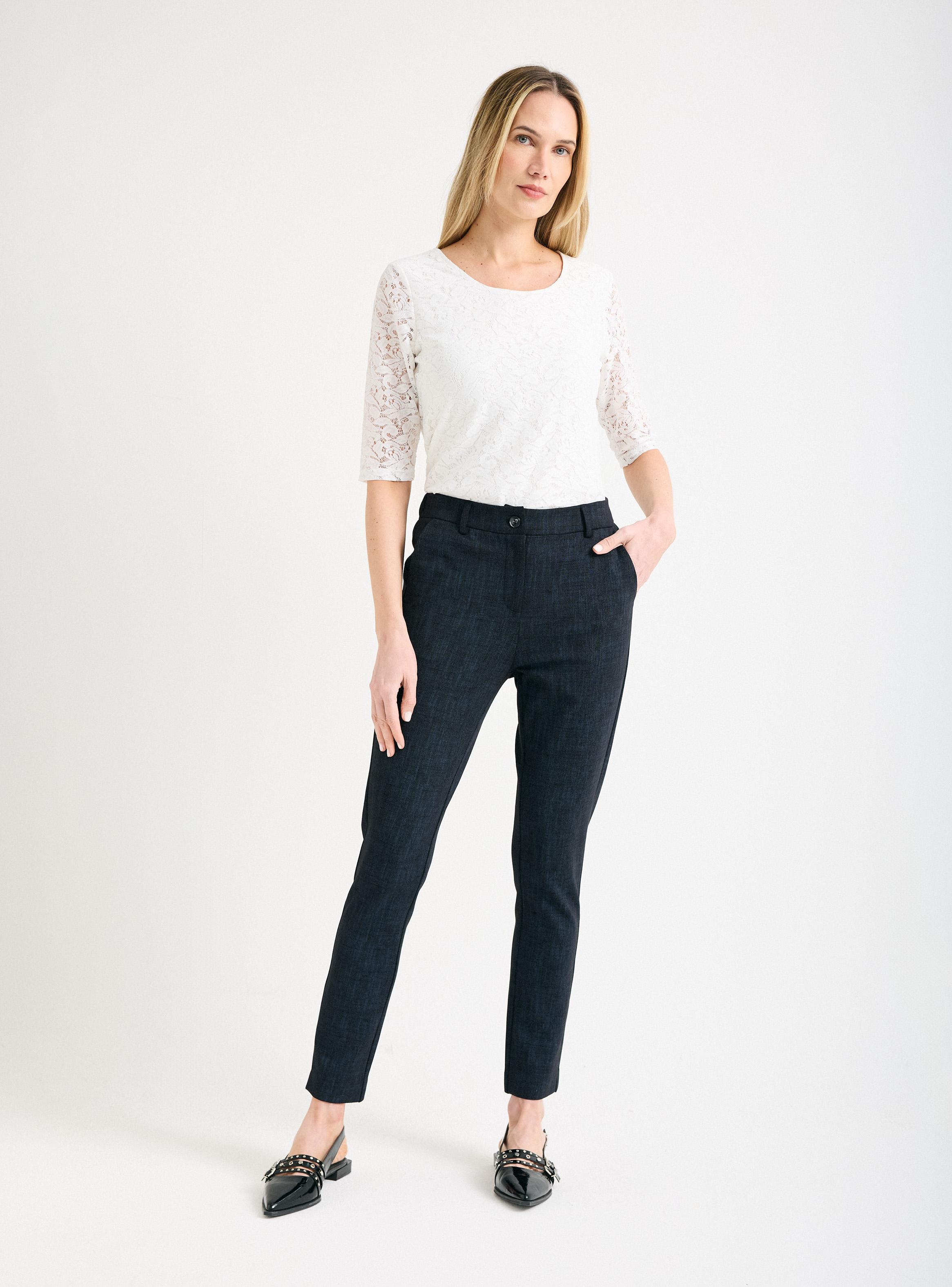 Pantalón de Vestir Crop Cintura Elástica-4