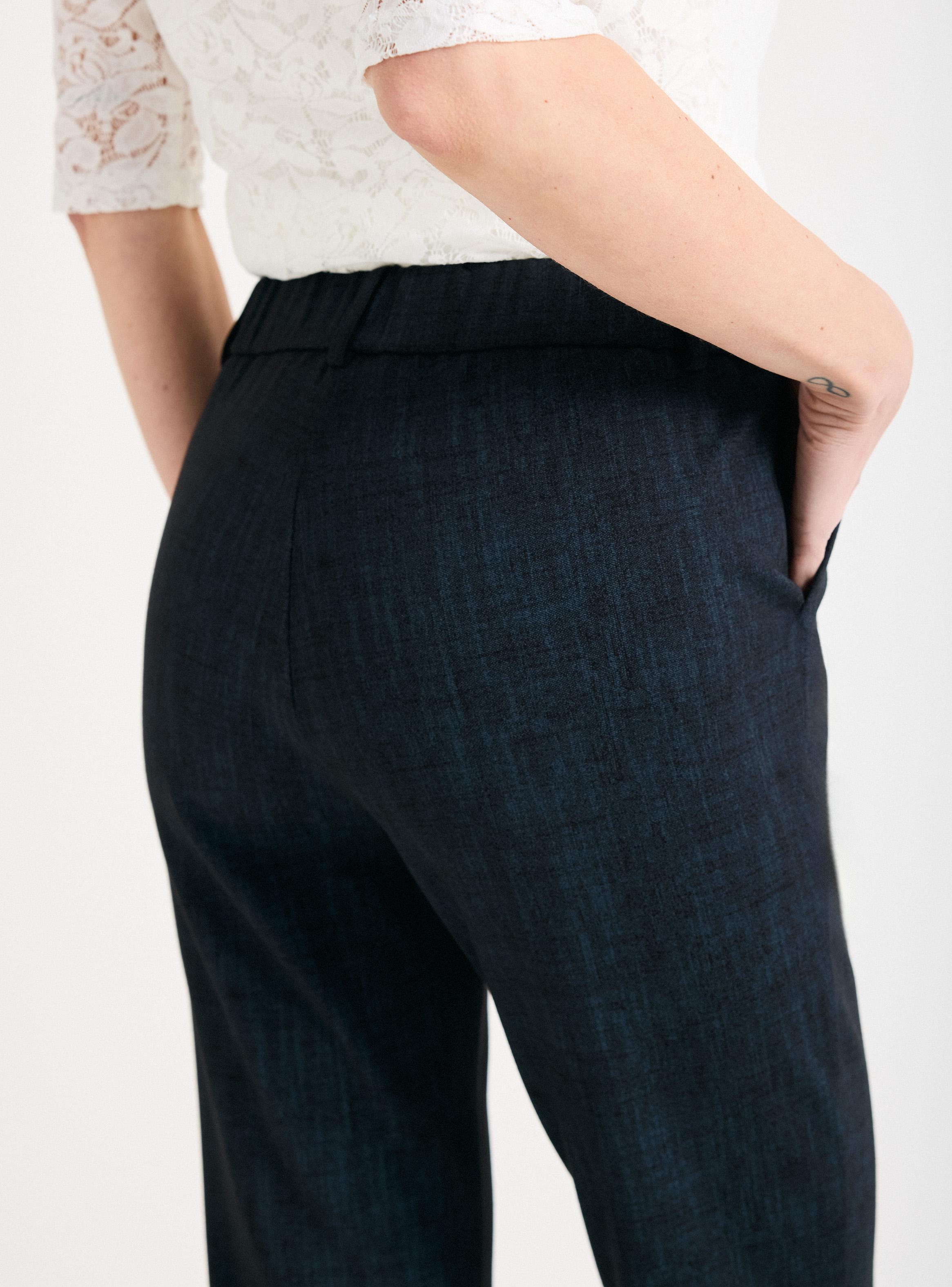 Pantalón de Vestir Crop Cintura Elástica-3