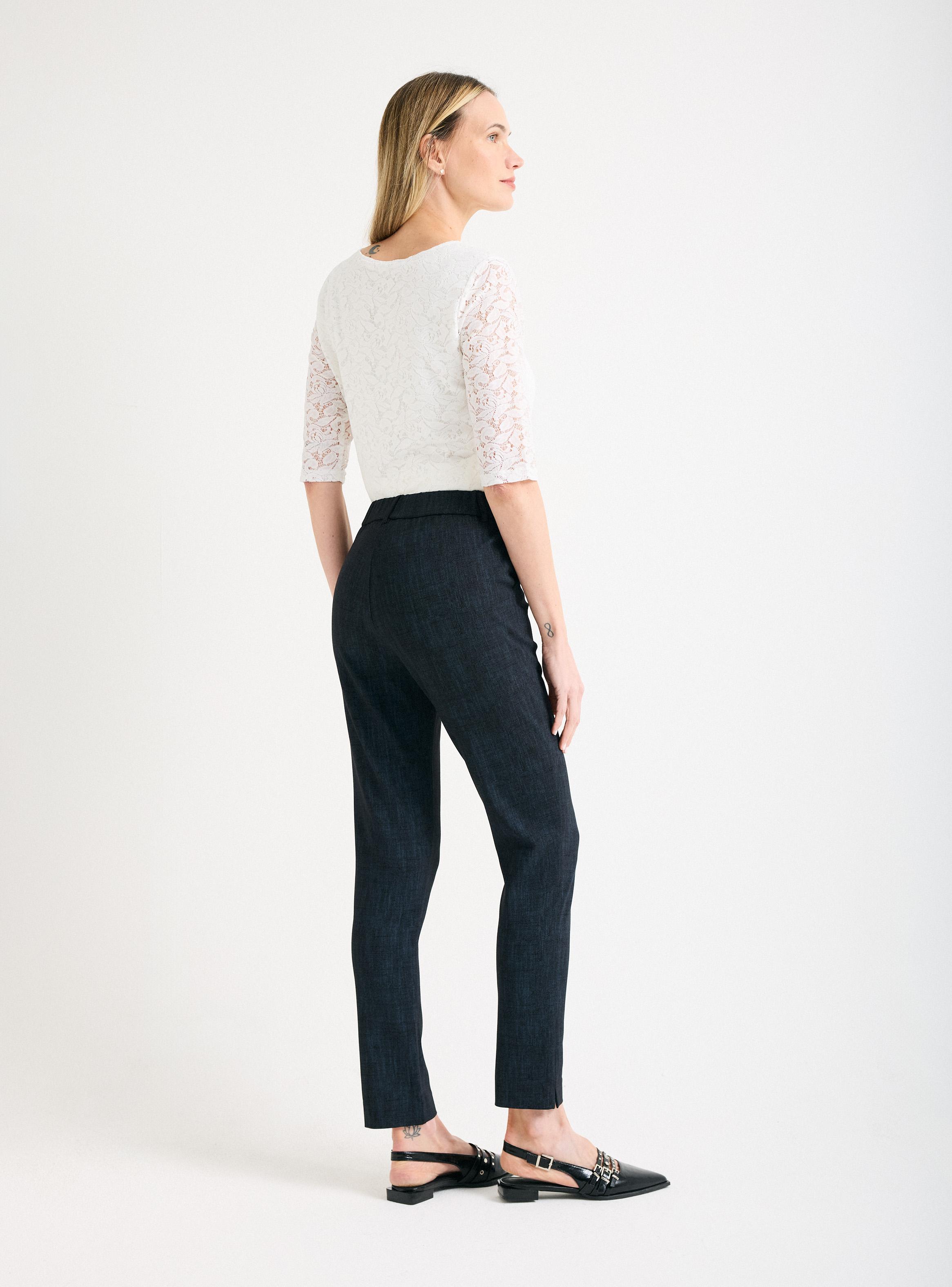Pantalón de Vestir Crop Cintura Elástica-5