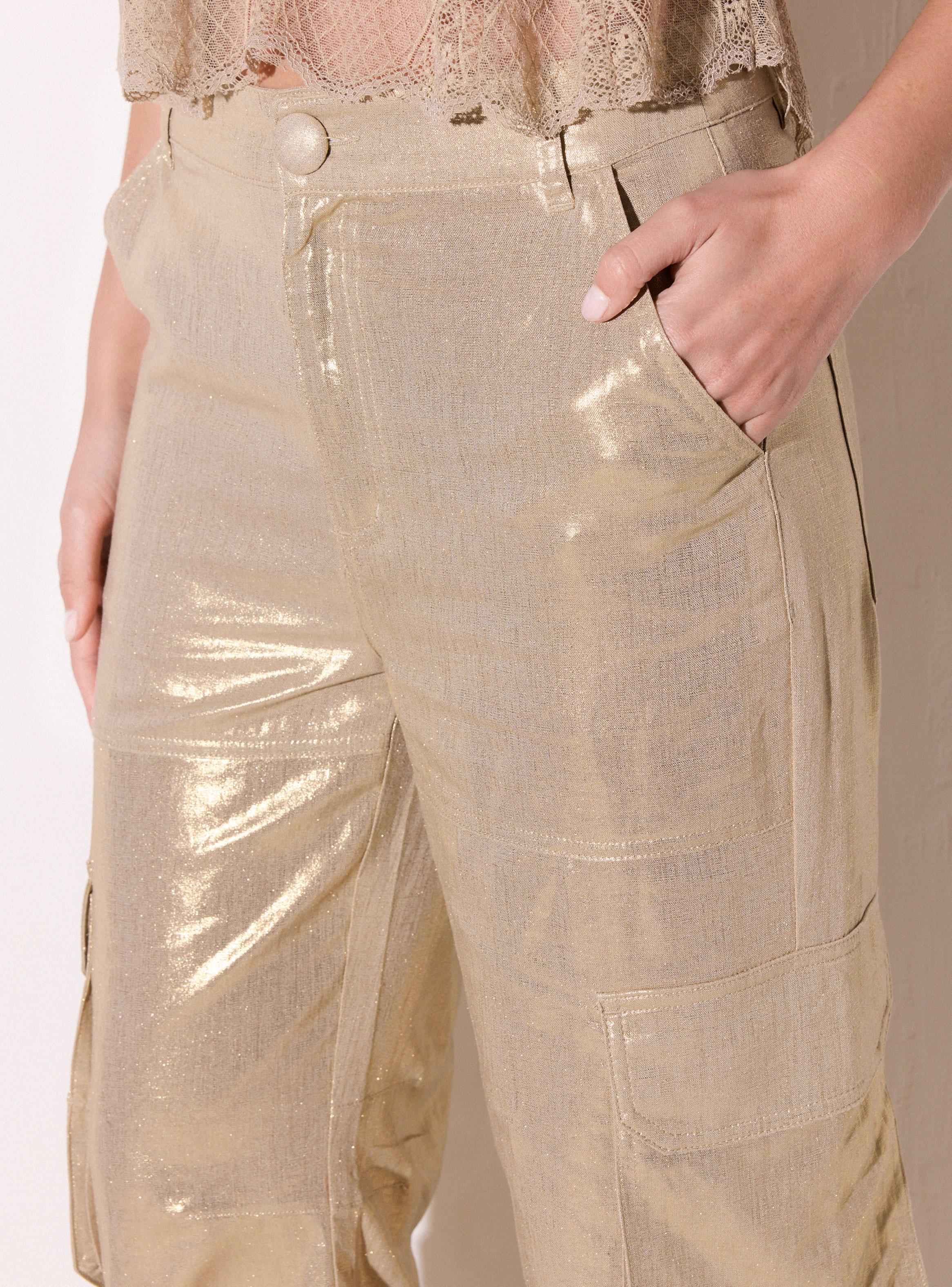 Pantalón Cargo Metalizado-2