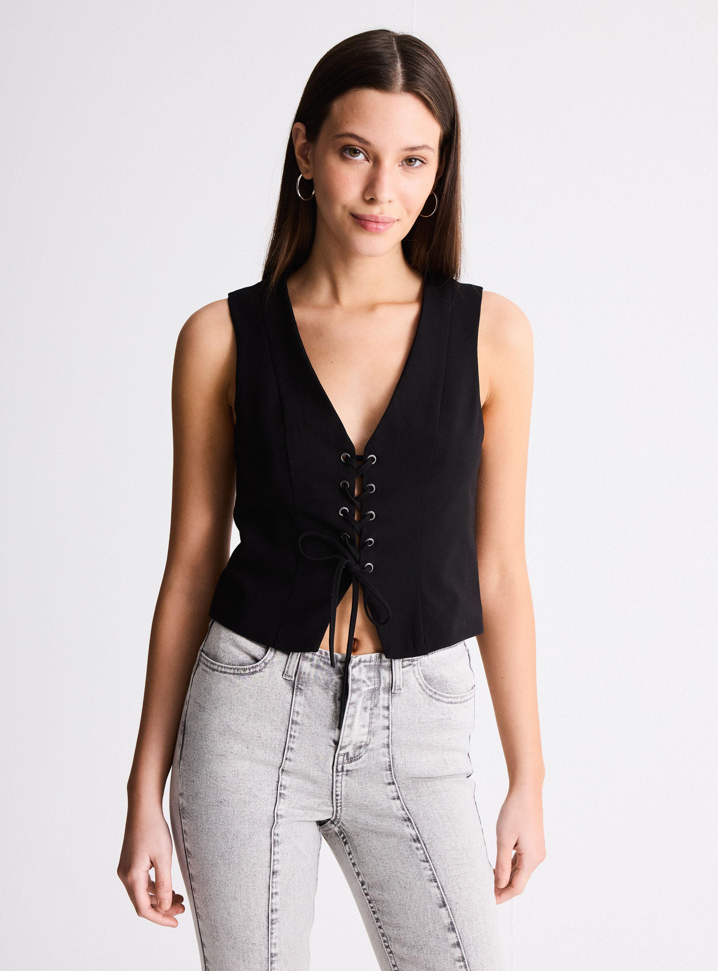 Blusa Vest con Lace Up-0