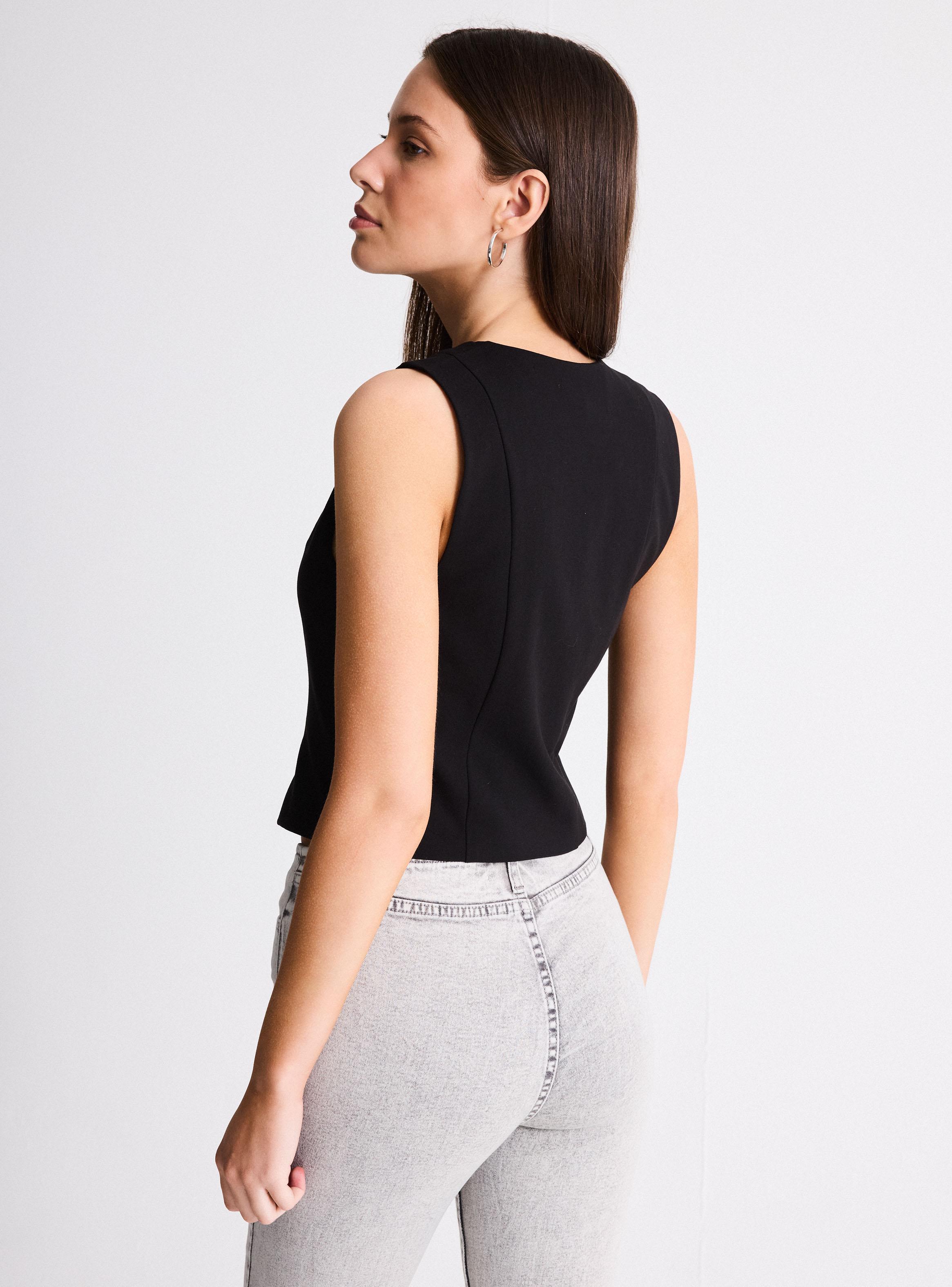 Blusa Vest con Lace Up-1