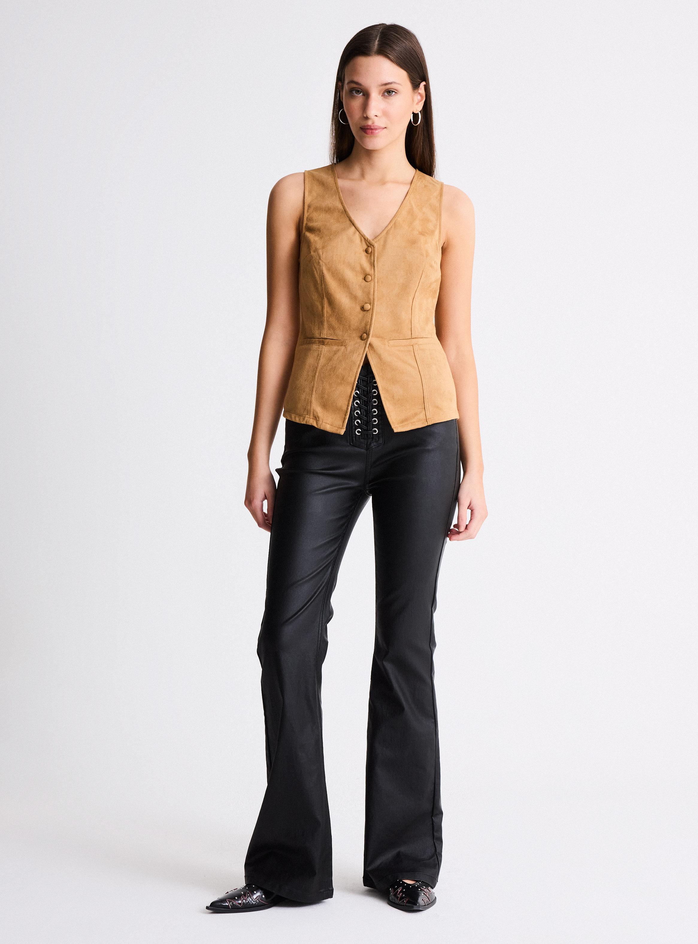 Polera Vest Efecto Suede-4