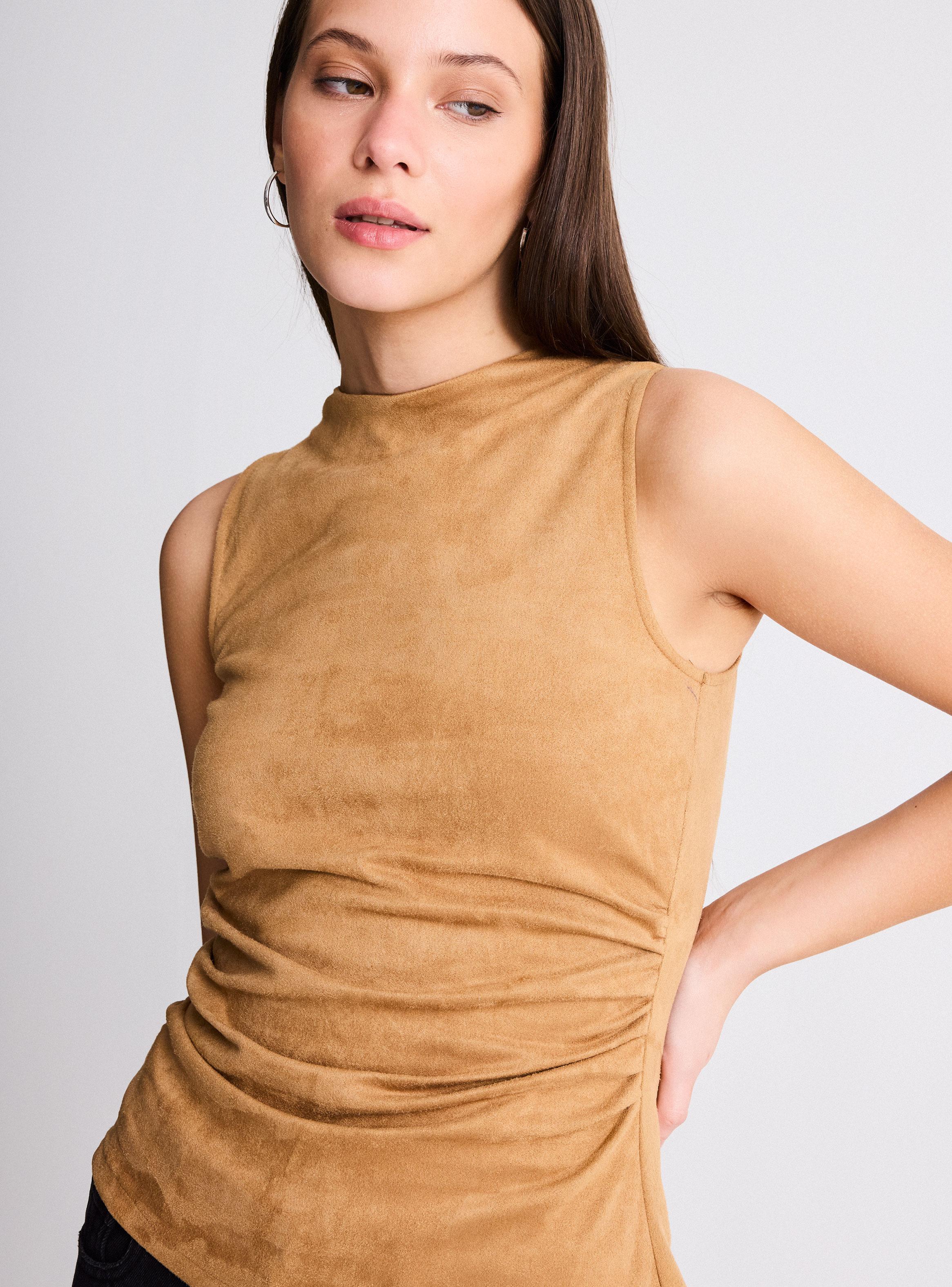 Polera Asimétrico Efecto Suede-2