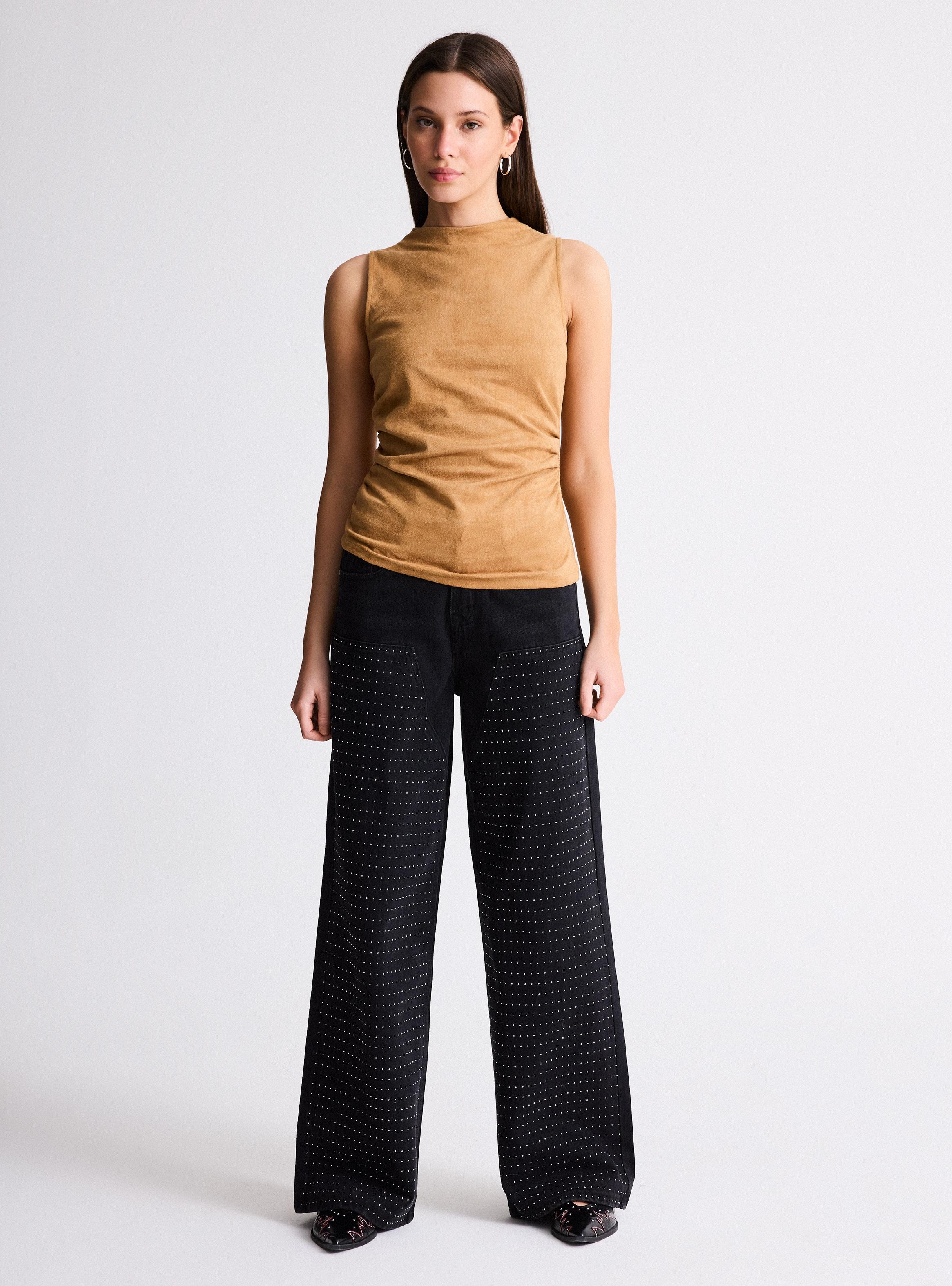 Polera Asimétrico Efecto Suede-4