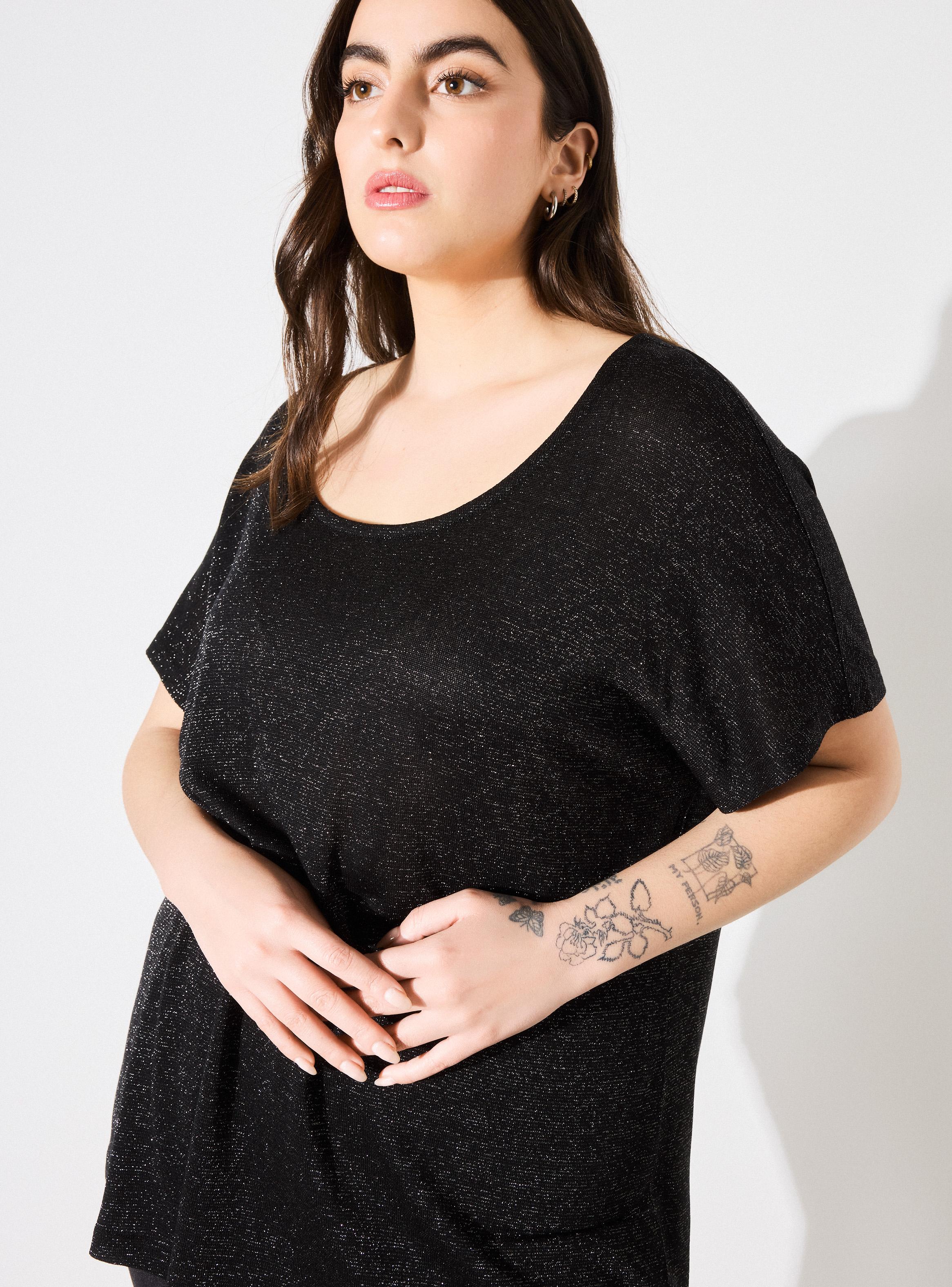 Polera Tejida Metalizada Escote Amplio Curvy-3