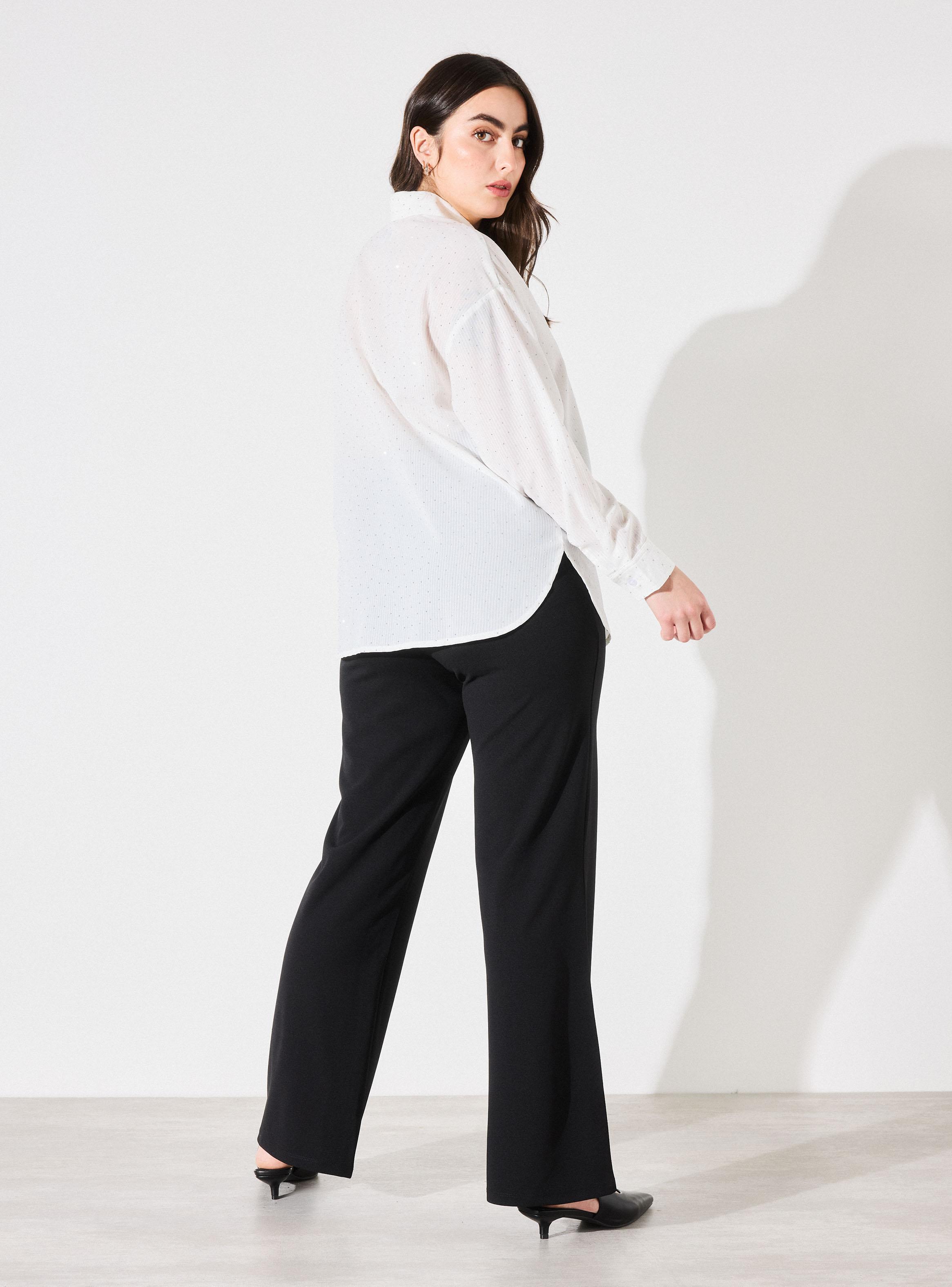Blusa Escote V Estampado de Strass-5