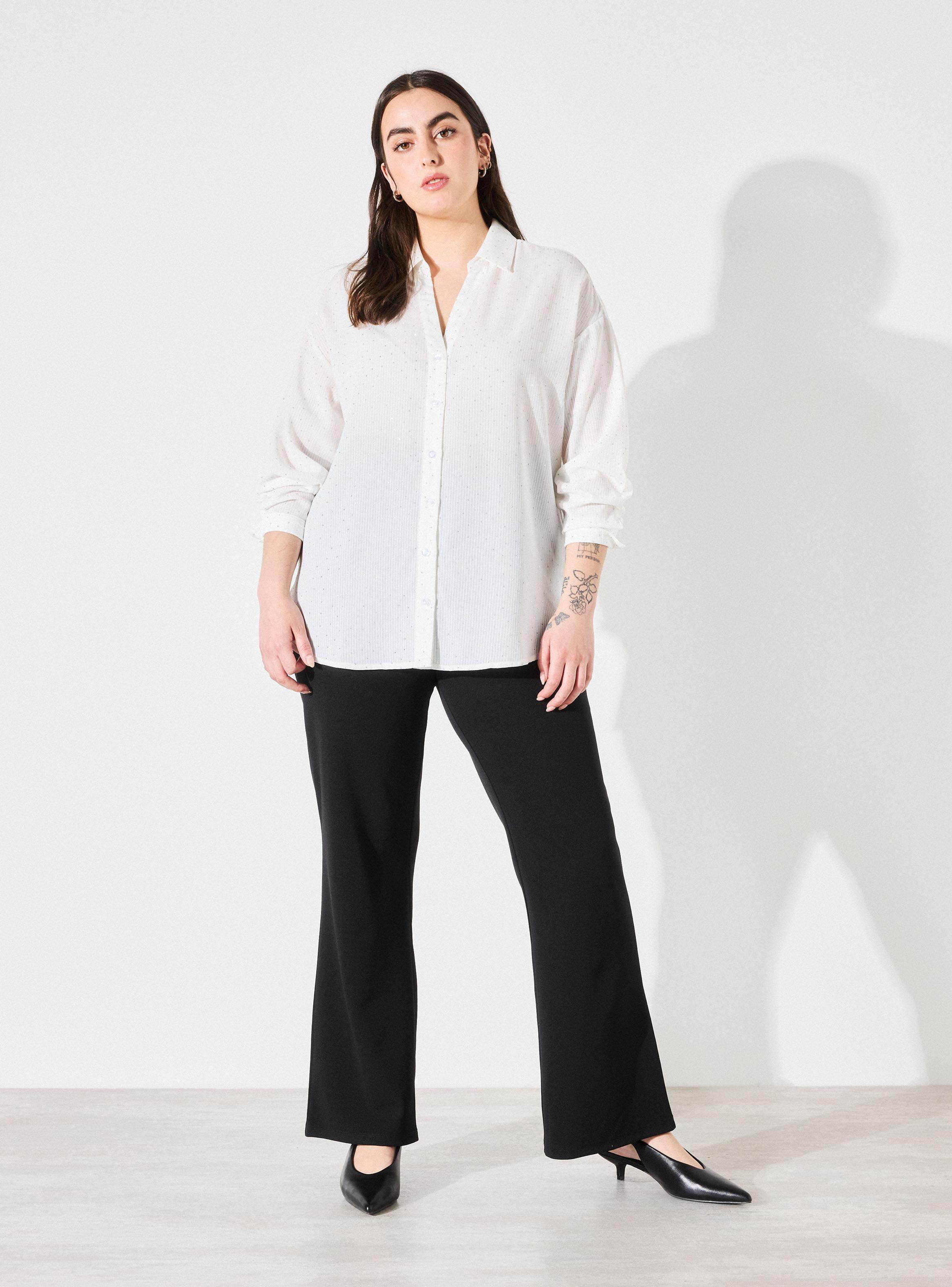 Blusa Escote V Estampado de Strass-4
