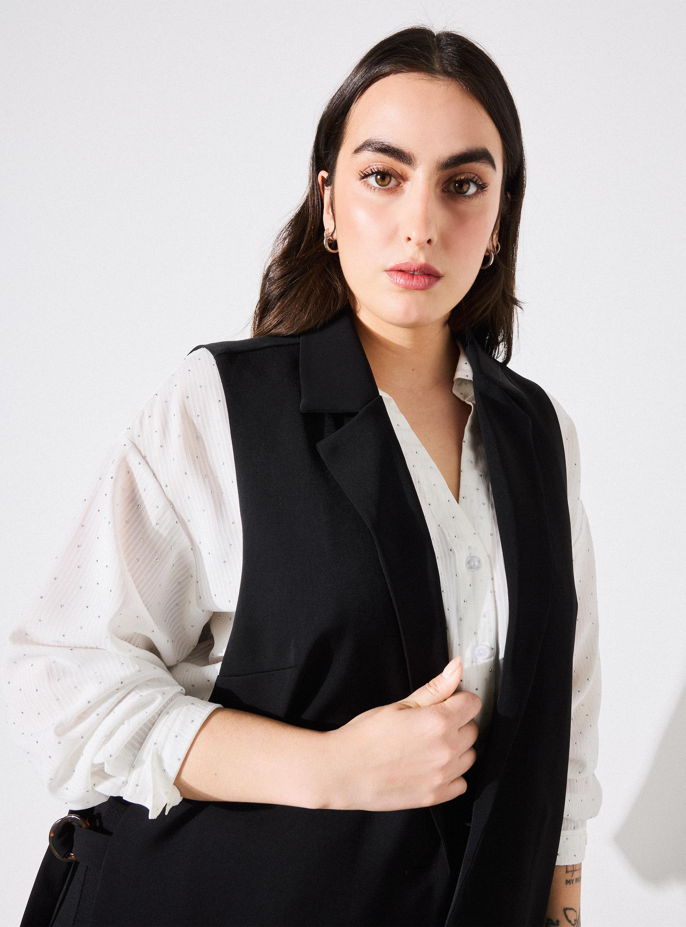Blazer sin Mangas con Abertura Lateral Talla Curvy-2