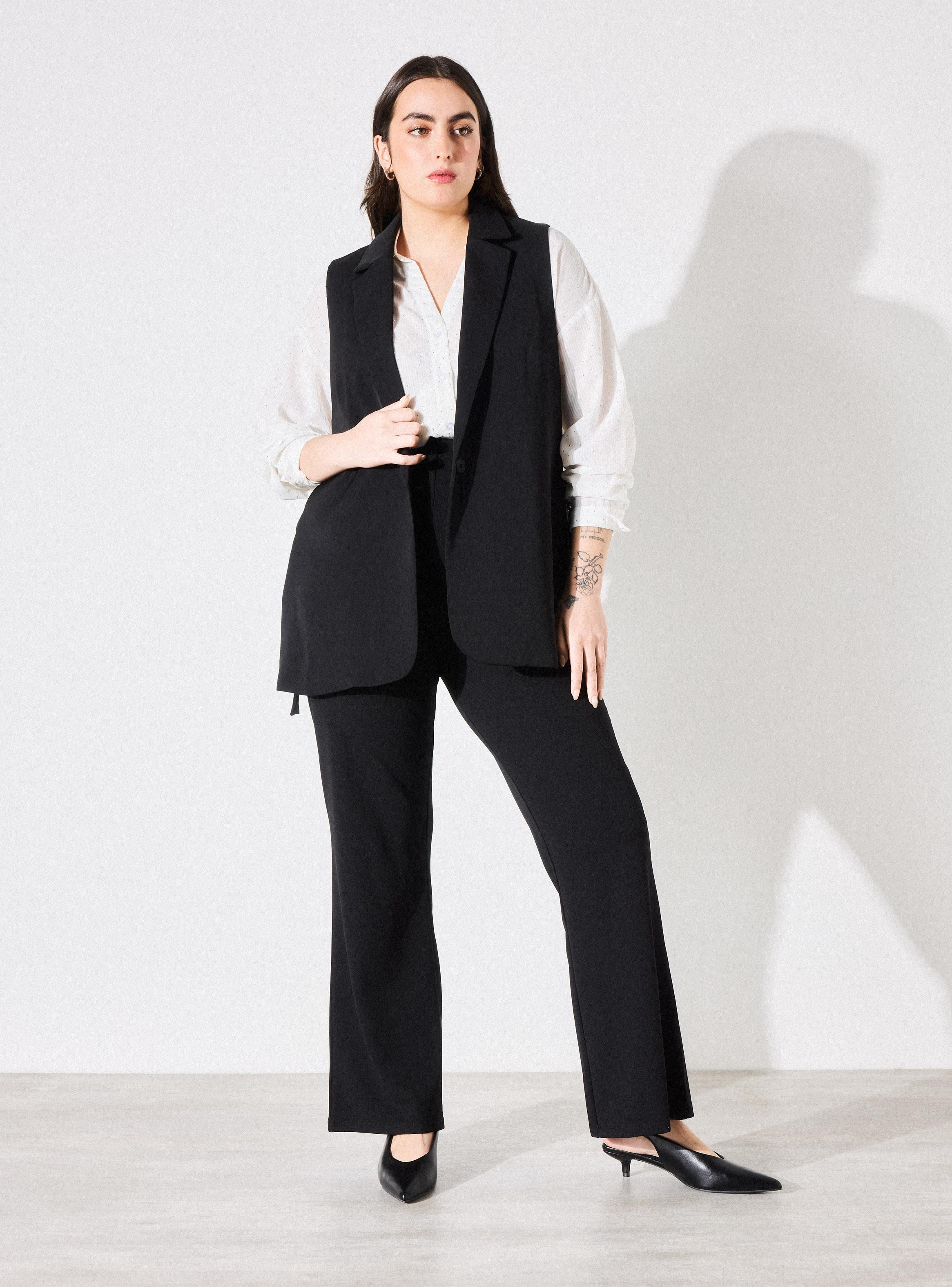 Blazer sin Mangas con Abertura Lateral Talla Curvy-4
