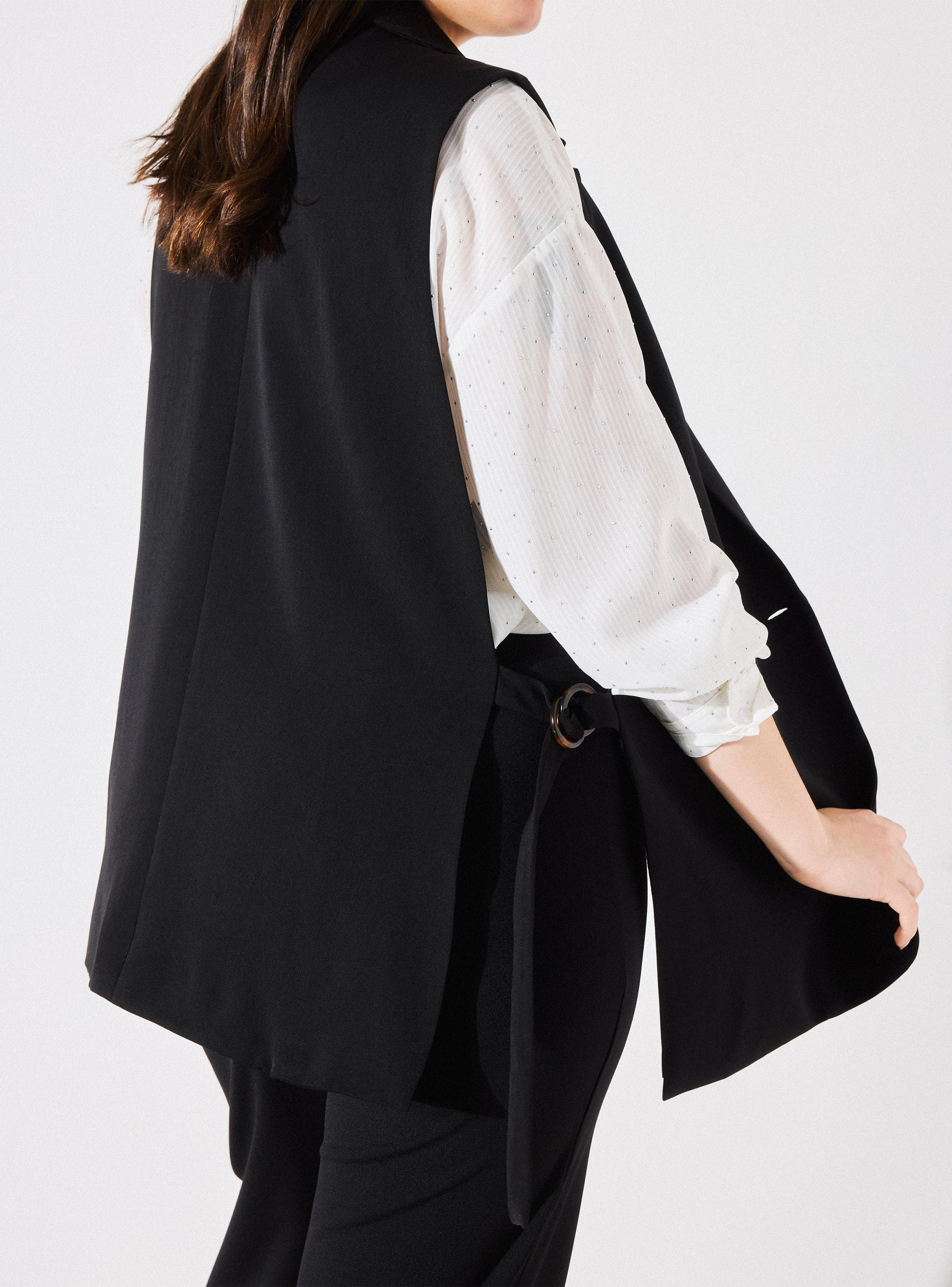 Blazer sin Mangas con Abertura Lateral Talla Curvy-3