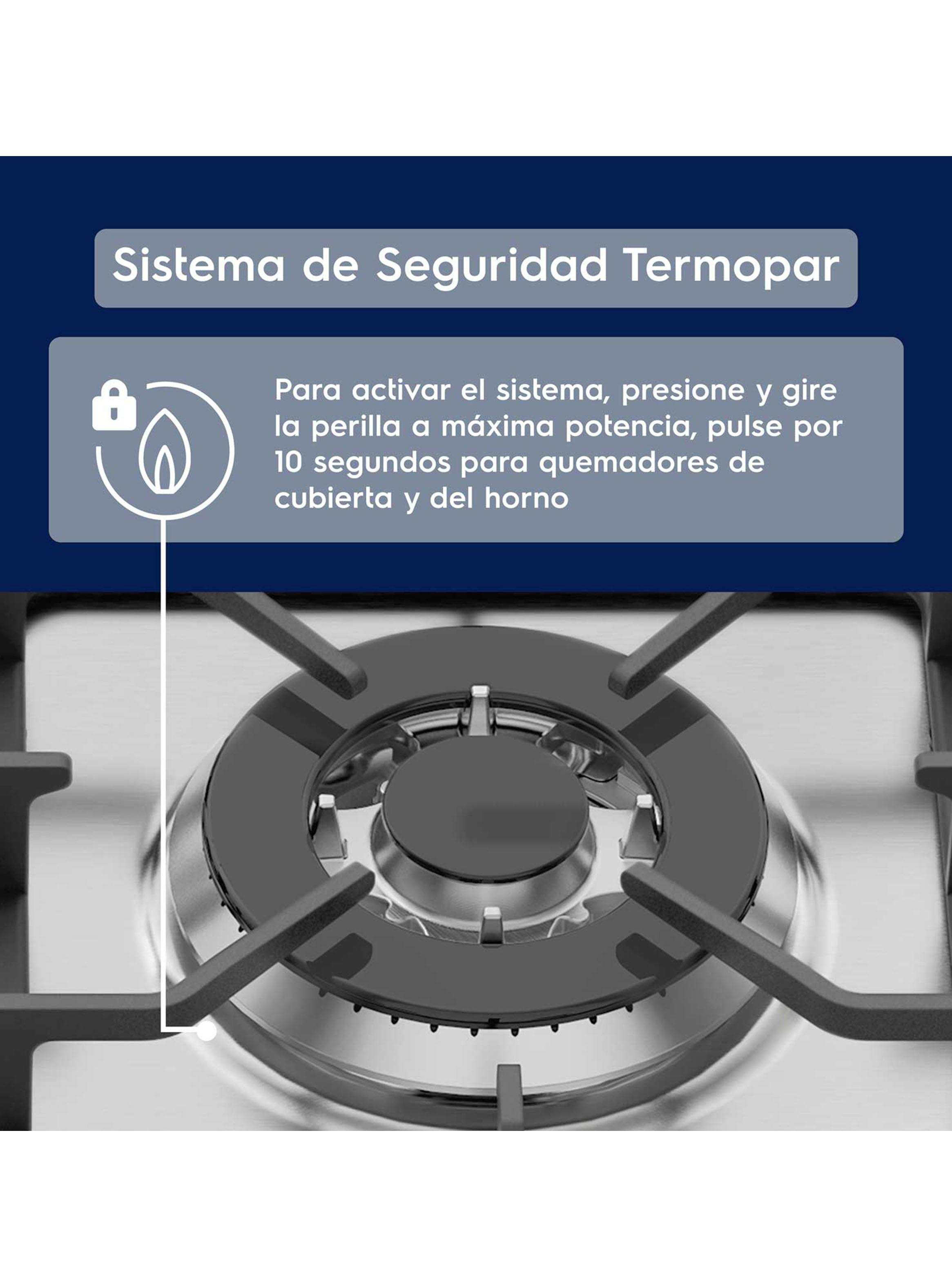 Cocina a Gas 4 Quemadores 56DXA Inox-4