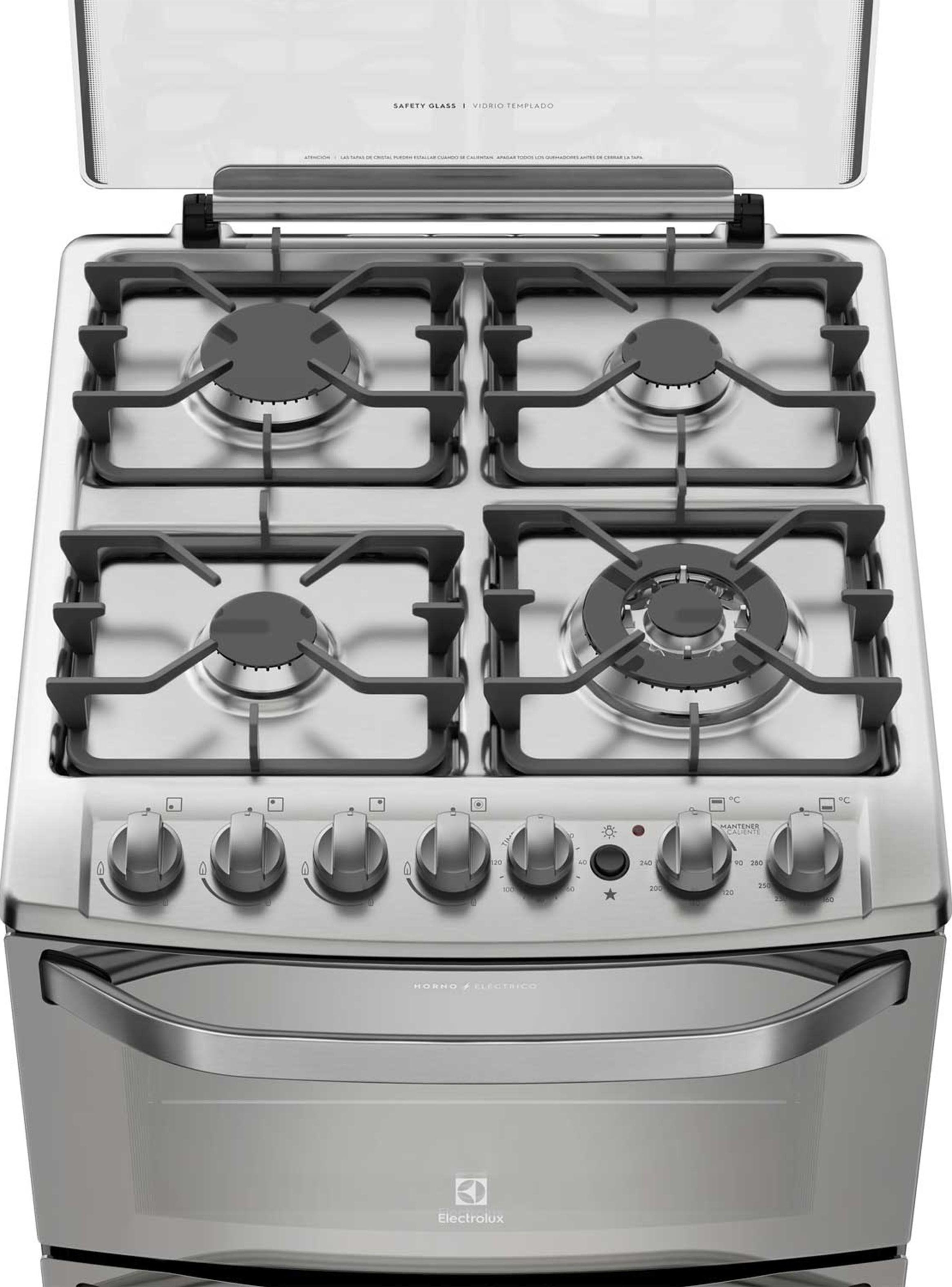 Cocina a Gas 4 Quemadores 56DXA Inox-2