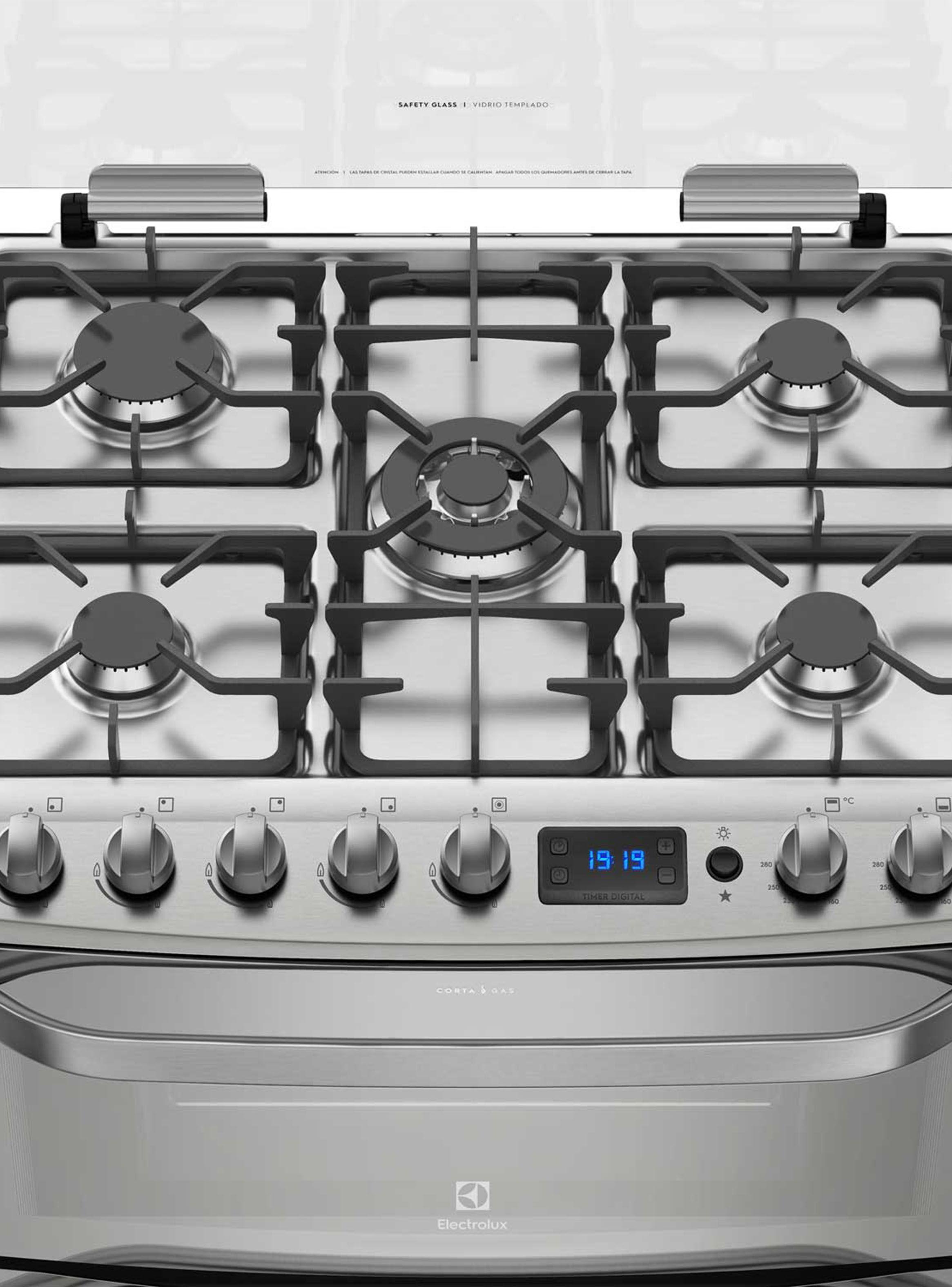 Cocina a Gas 5 Quemadores 76DXA Inox-2