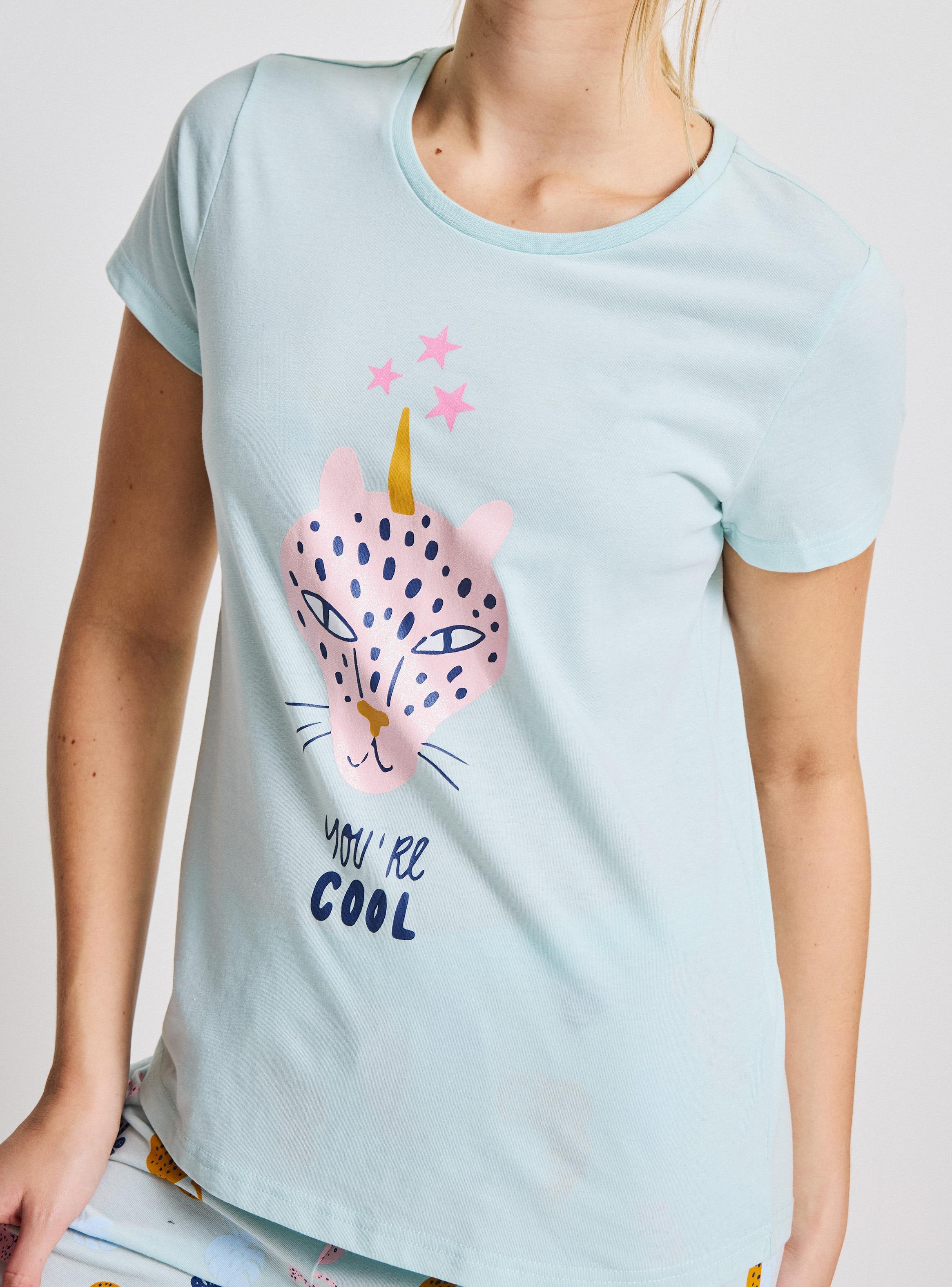 Polera Pijama Estampado con Detalles en Glitter Ármalo-2