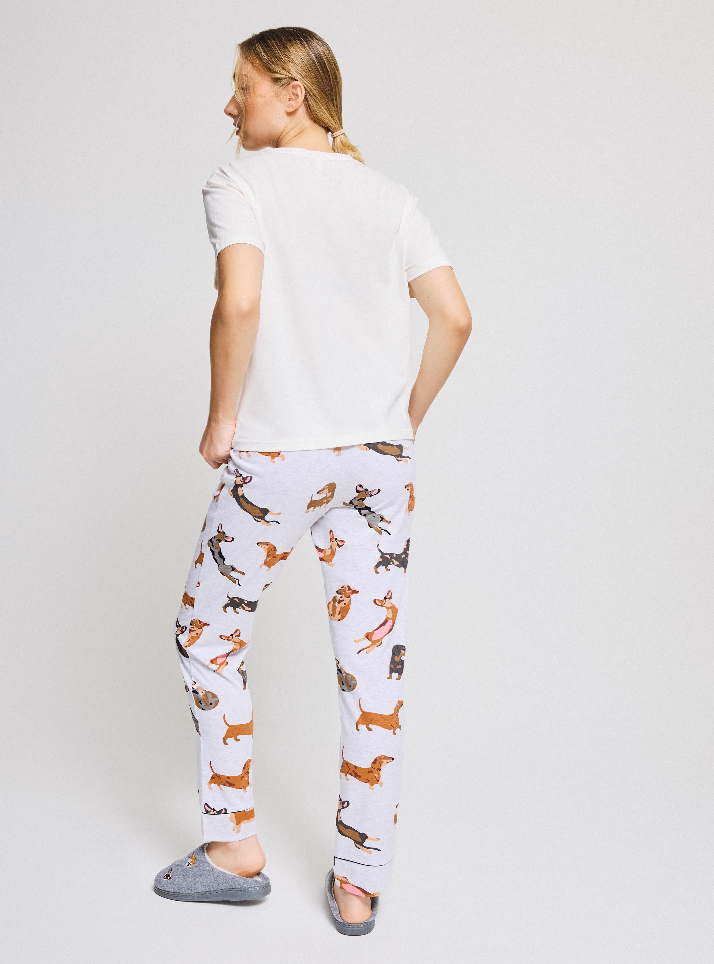 Pijama Polera Bordado Pantalón Full Estampado-4