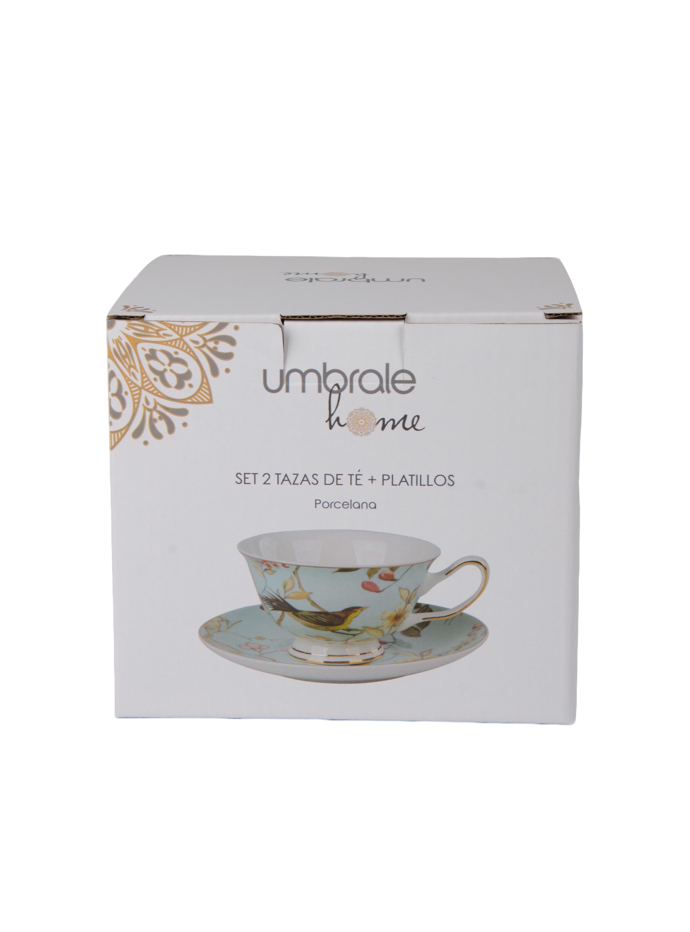 Set 2 Tazas Te + Platillos Porcelana-8