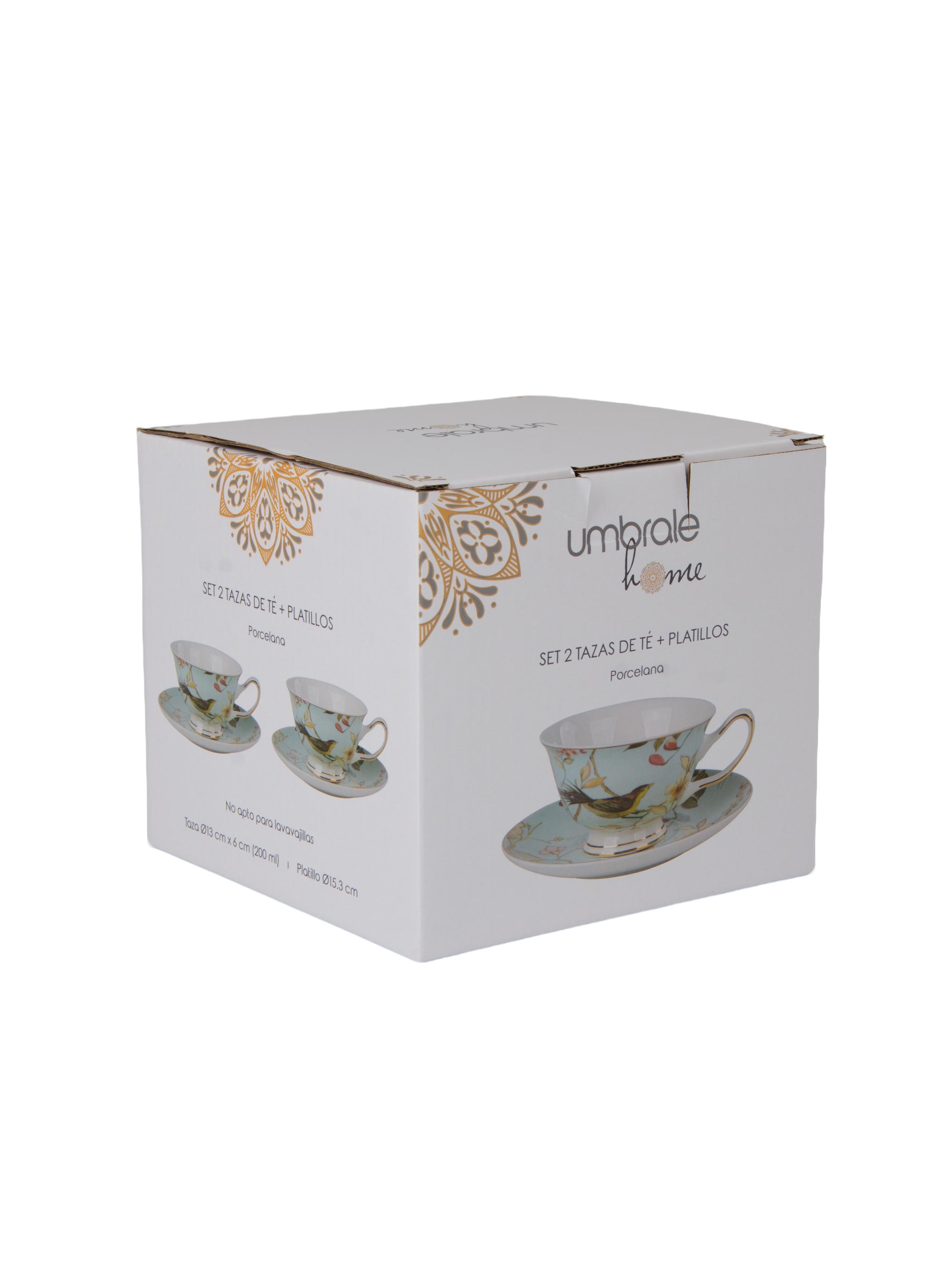 Set 2 Tazas Te + Platillos Porcelana-7