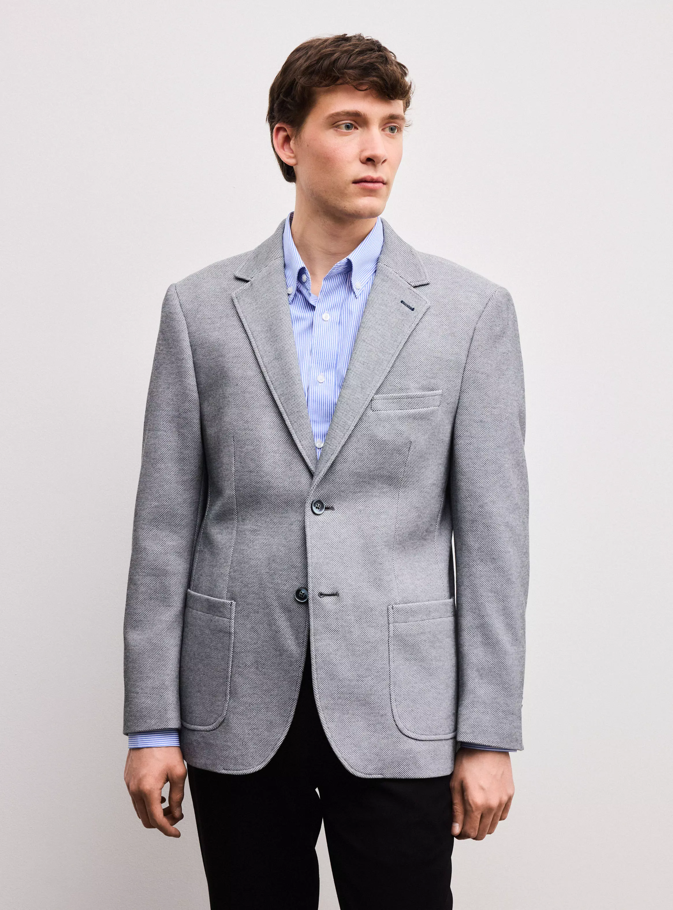 Vestón Recto Texturado Slim Fit-0
