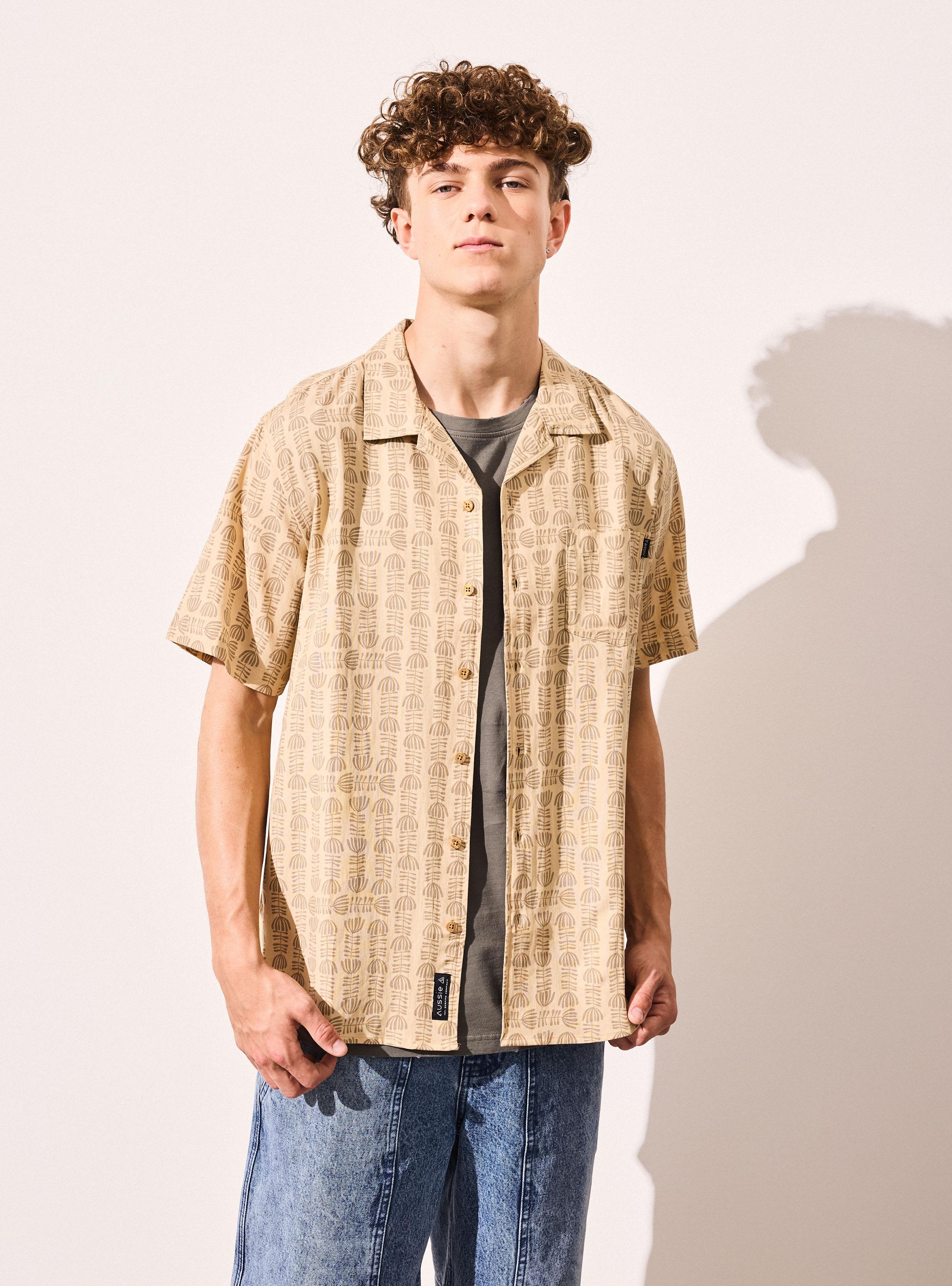 Camisa Estampada Manga Corta-0