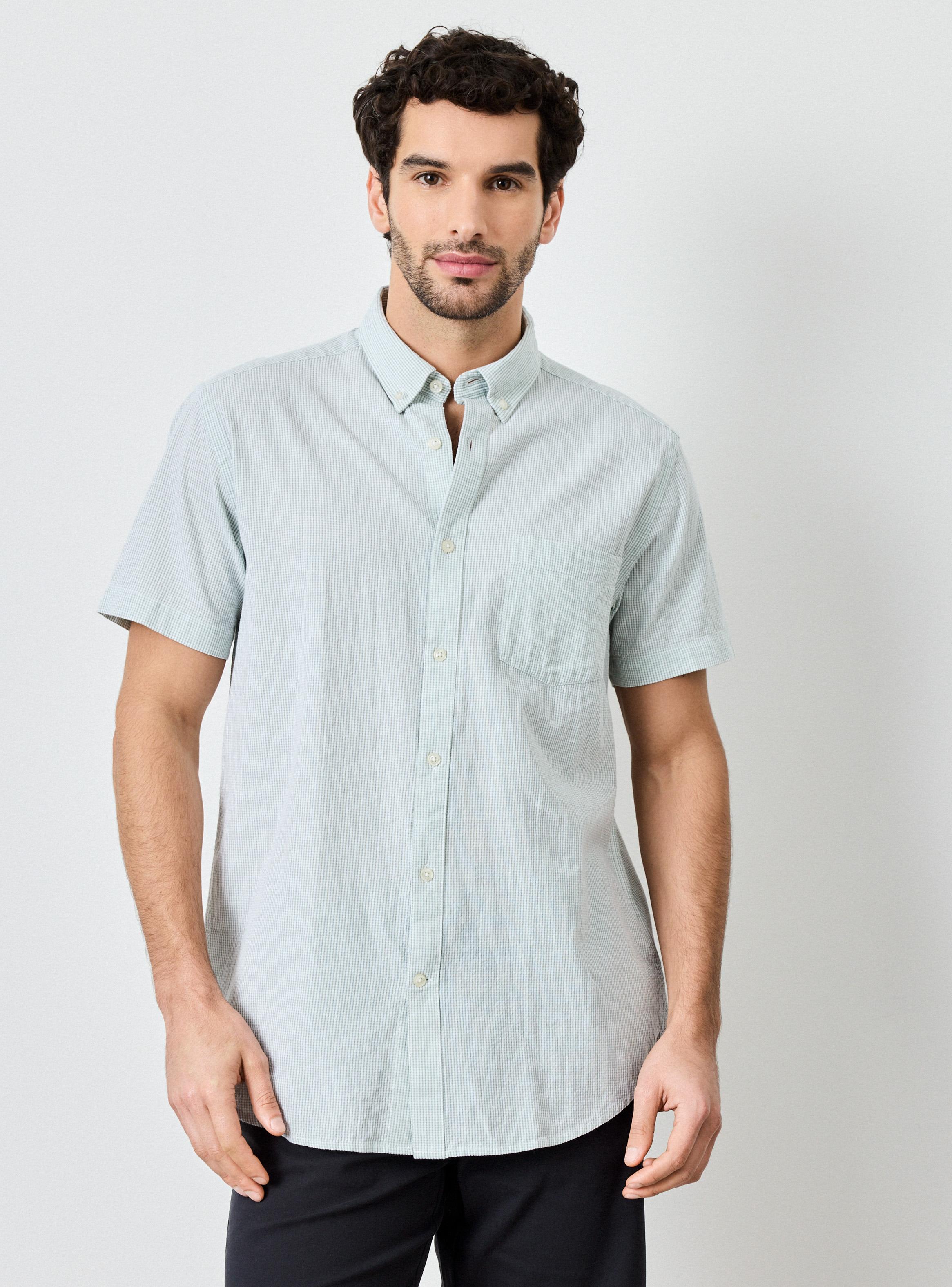 Camisa Manga Corta Cuadros Chico-0