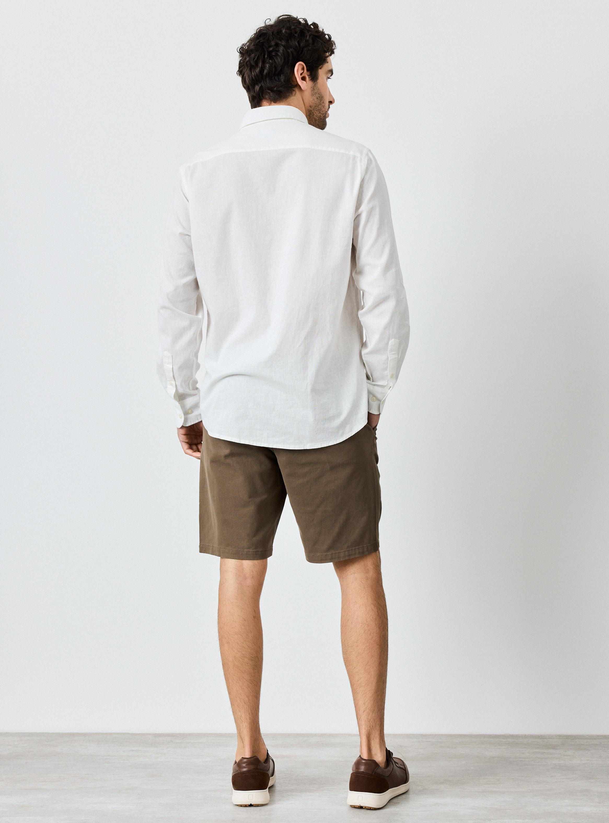 Camisa Lino Algodón Manga Larga-5