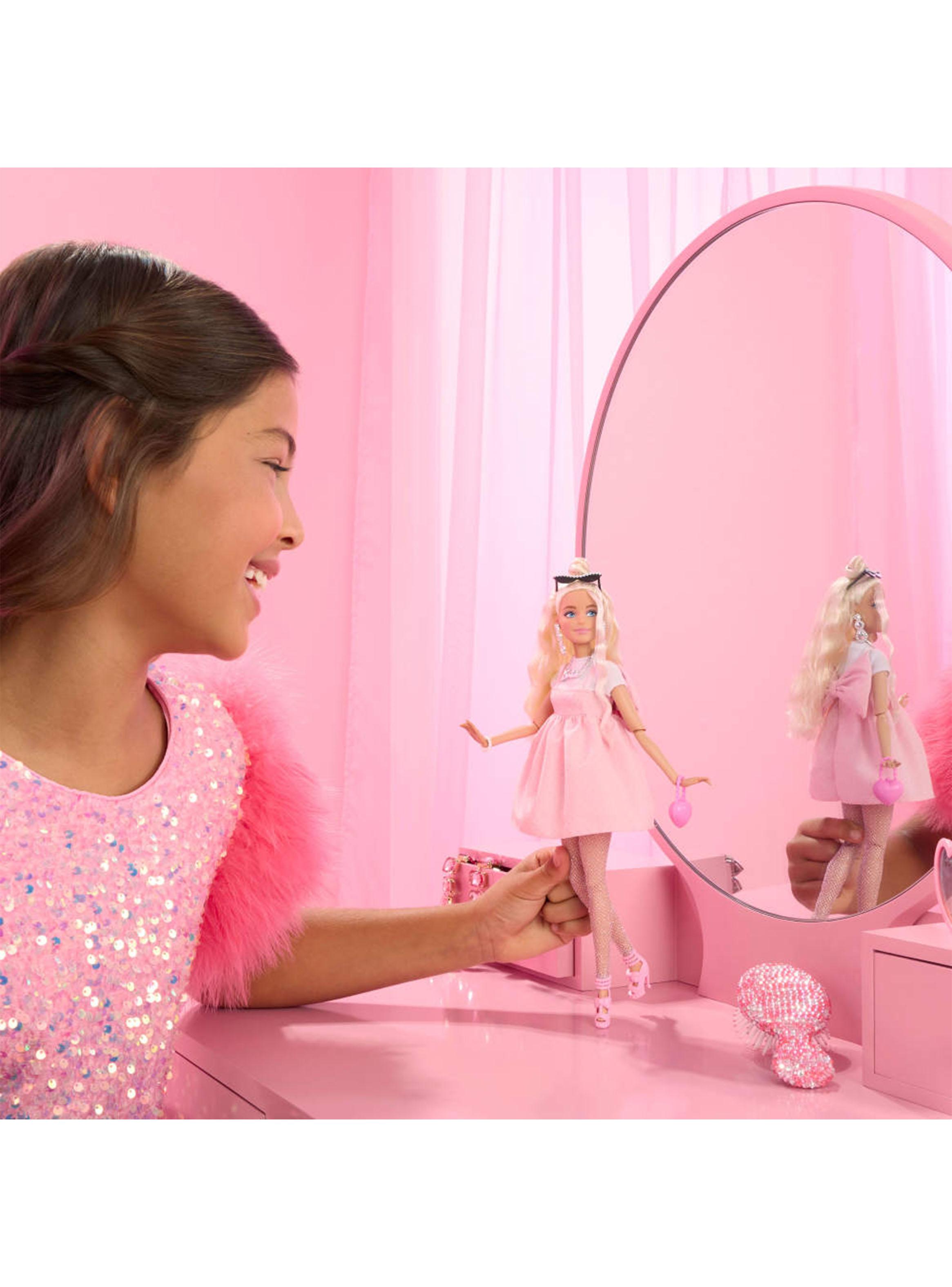 Muñeca Fashionista Deluxe Vestido Rosa con Moño-5