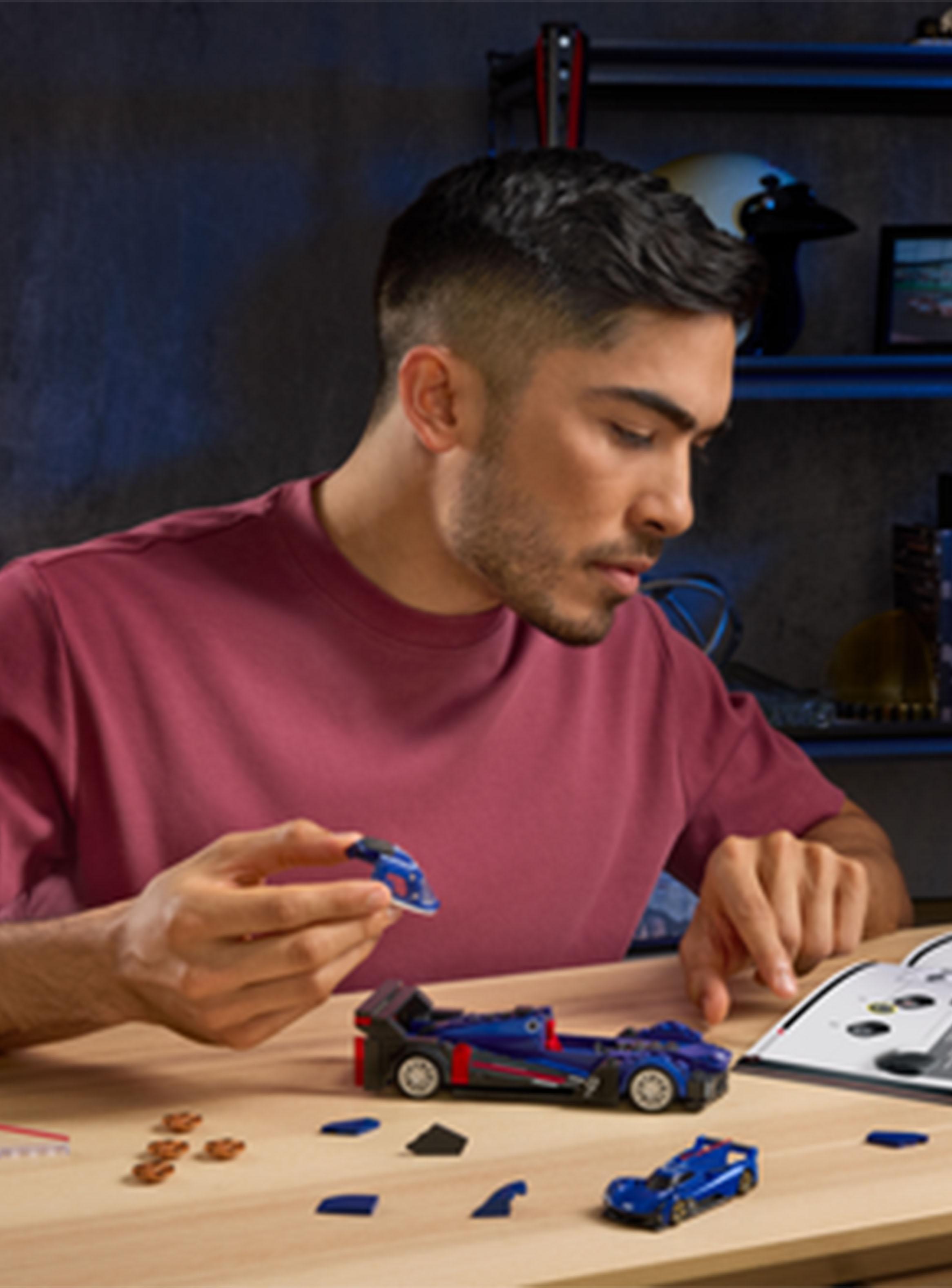 Vehículo para Construir Brick Shop Speed Cadillac Project Azul-5
