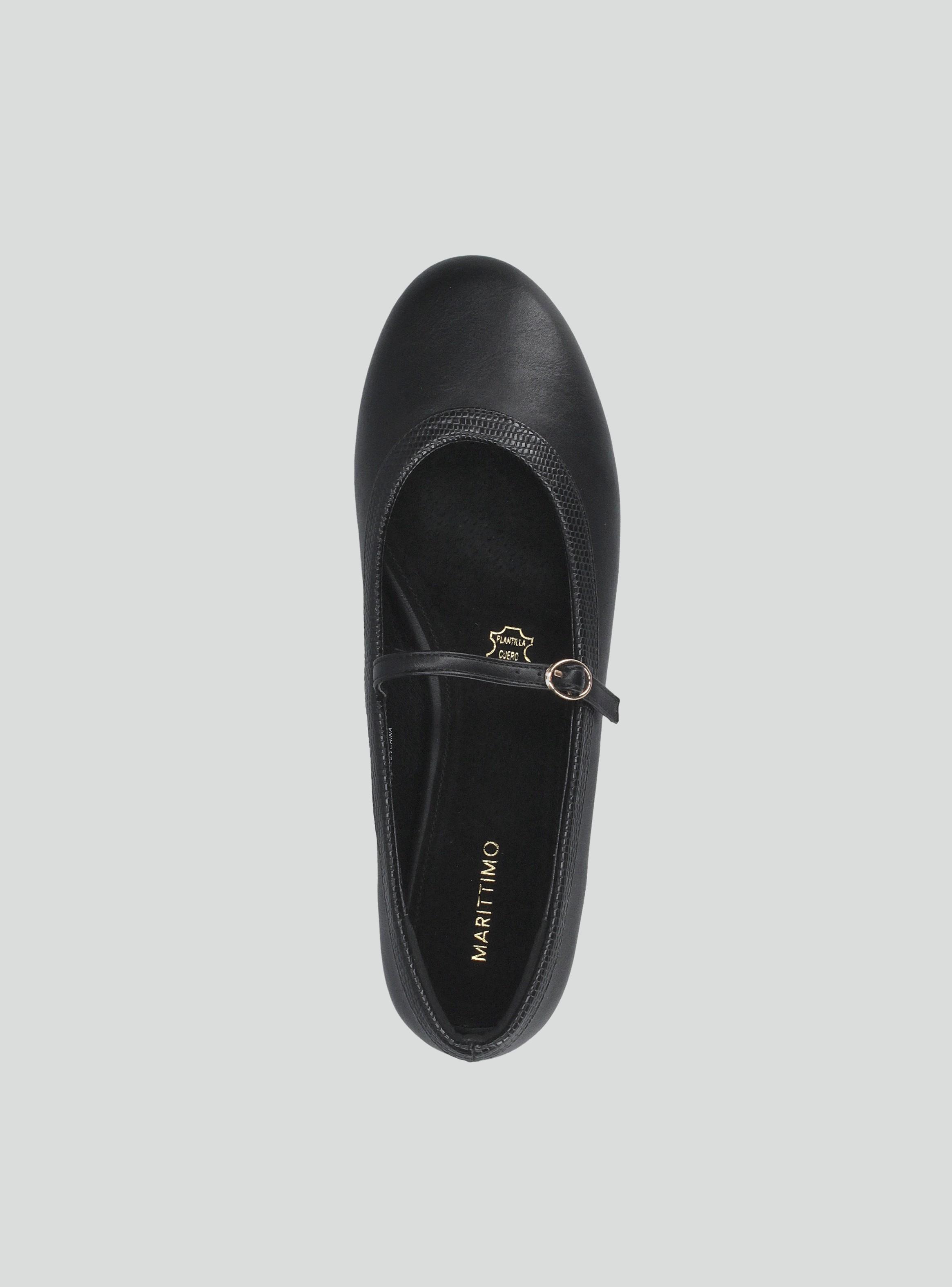 Ballerina Flat con Hebilla Metálica Mujer-3