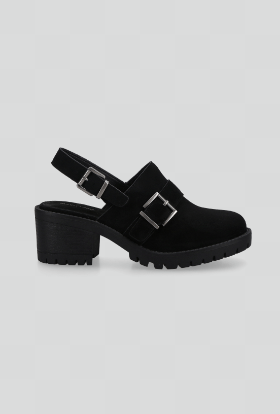 Zueco Efecto Gamuza Taco Cuadrado  Mujer-4