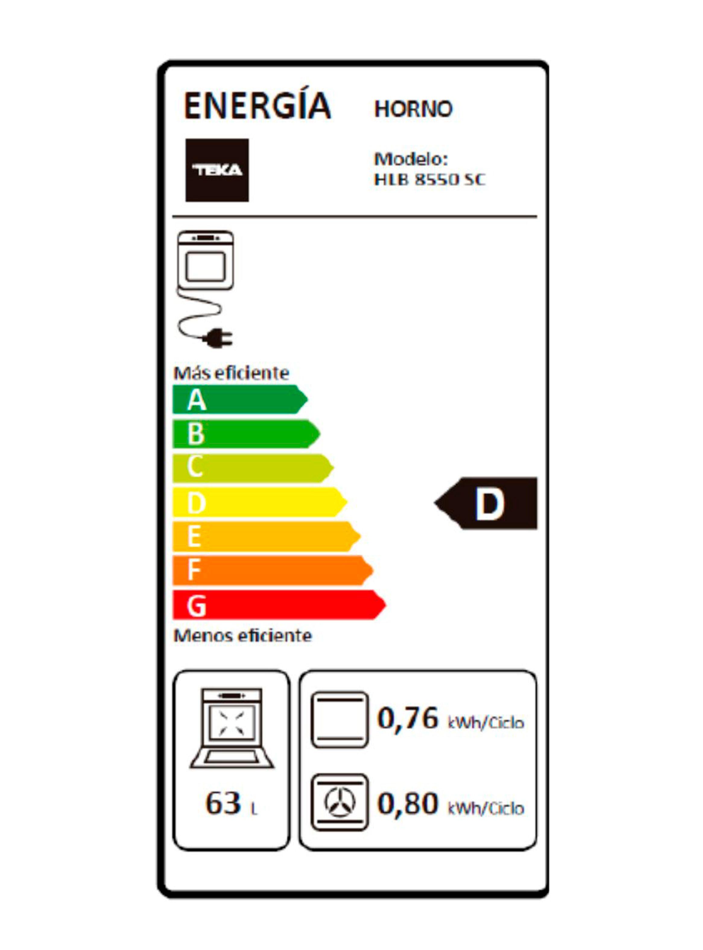 Horno Empotrado Vapor 63 Litros HLB-8550 SC BK-5