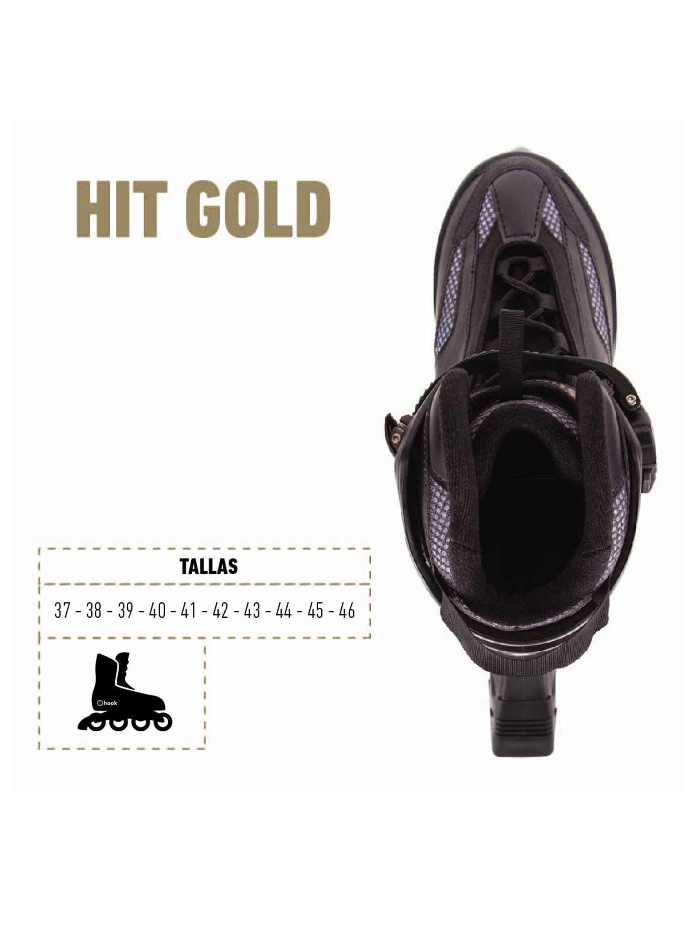 Patín Hit Gold Hook Piel sintética Color Negro 43-3