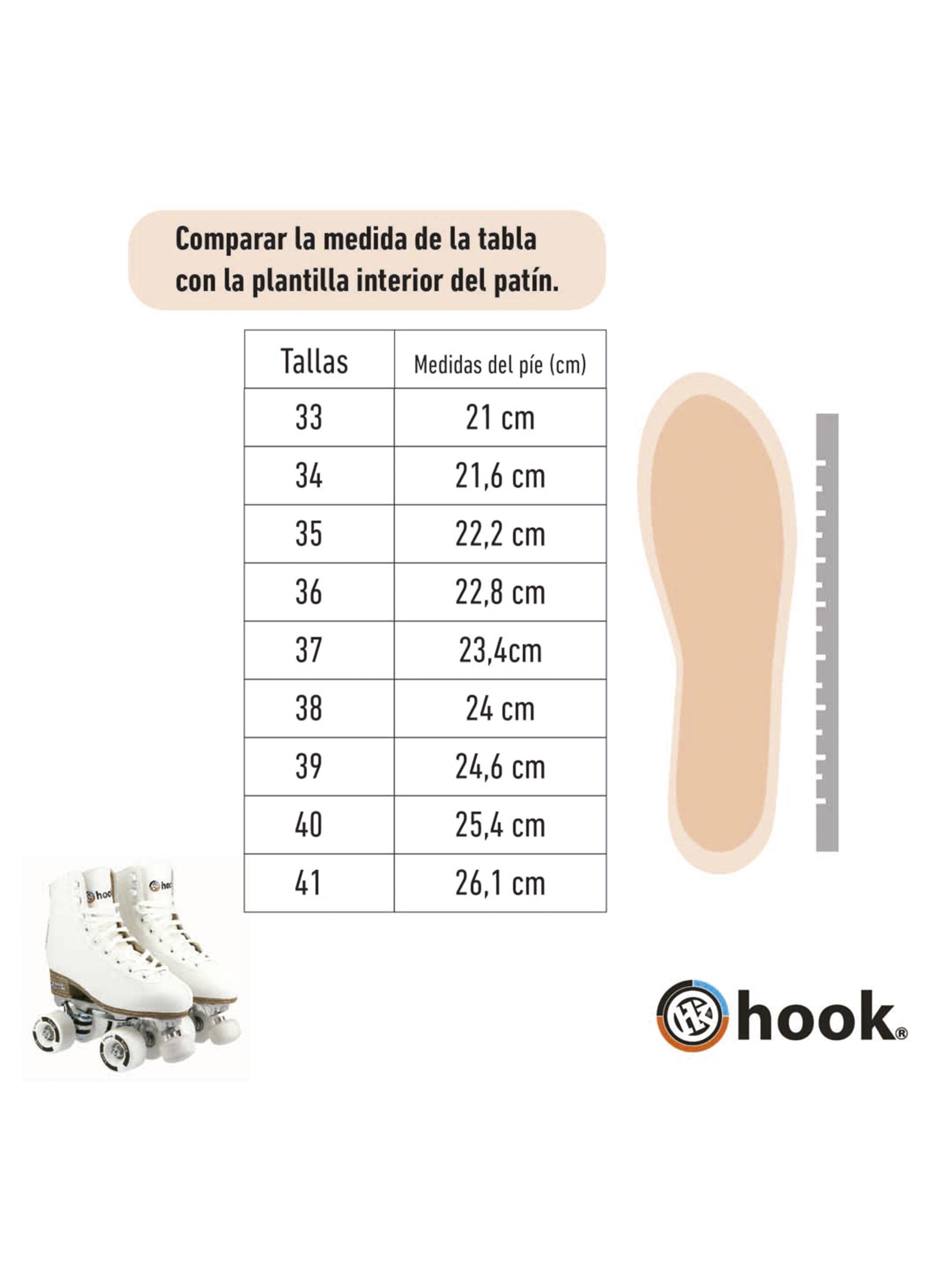 Patín Artístico Hook Piel sintética Color Blanco-4