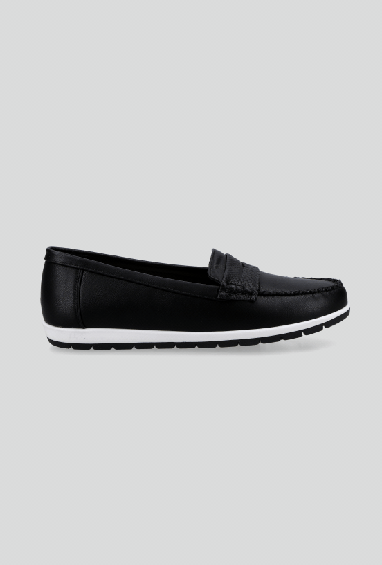 Mocasín  Plano Efecto Cuero Mujer-4