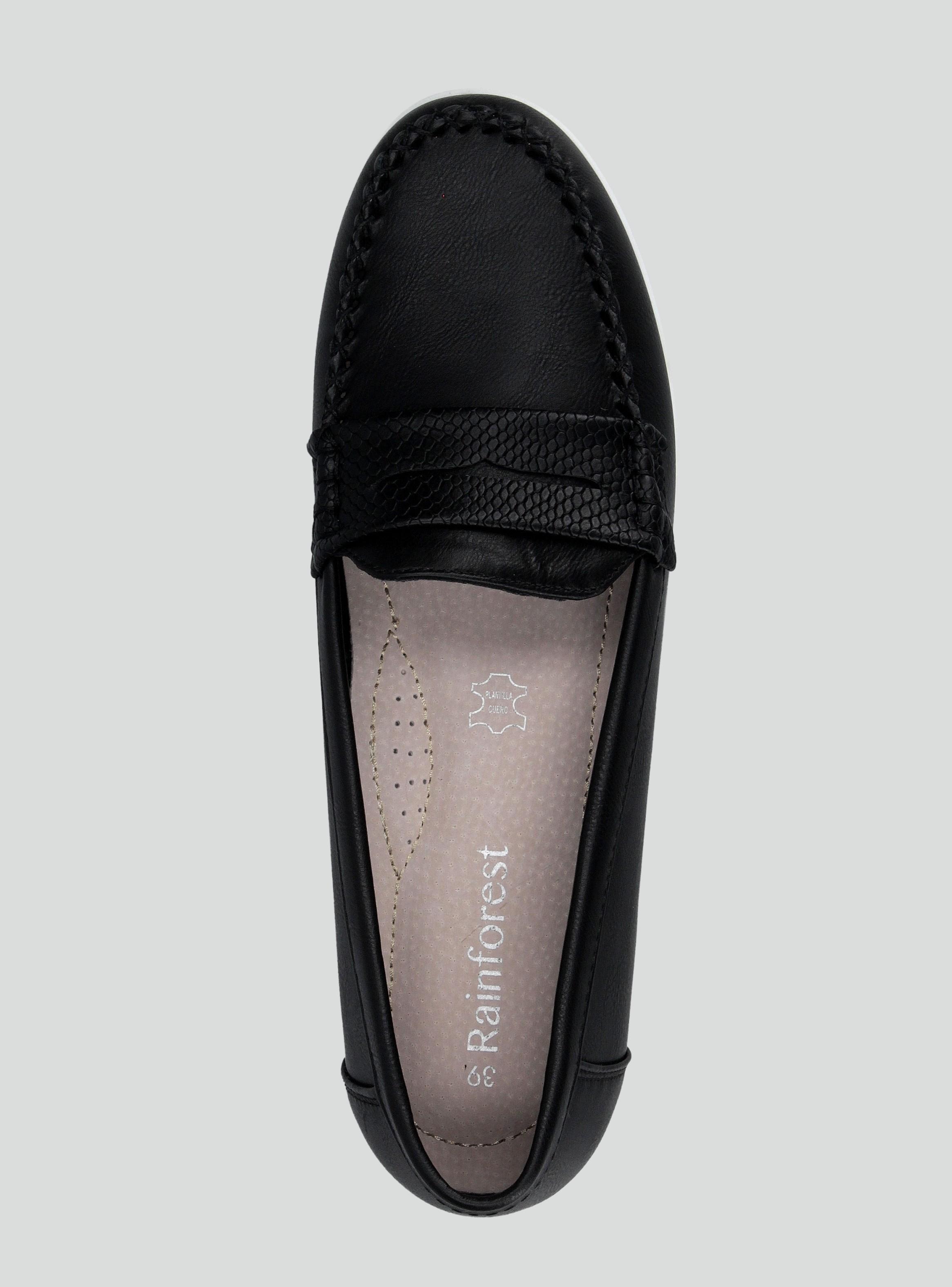 Mocasín  Plano Efecto Cuero Mujer-3