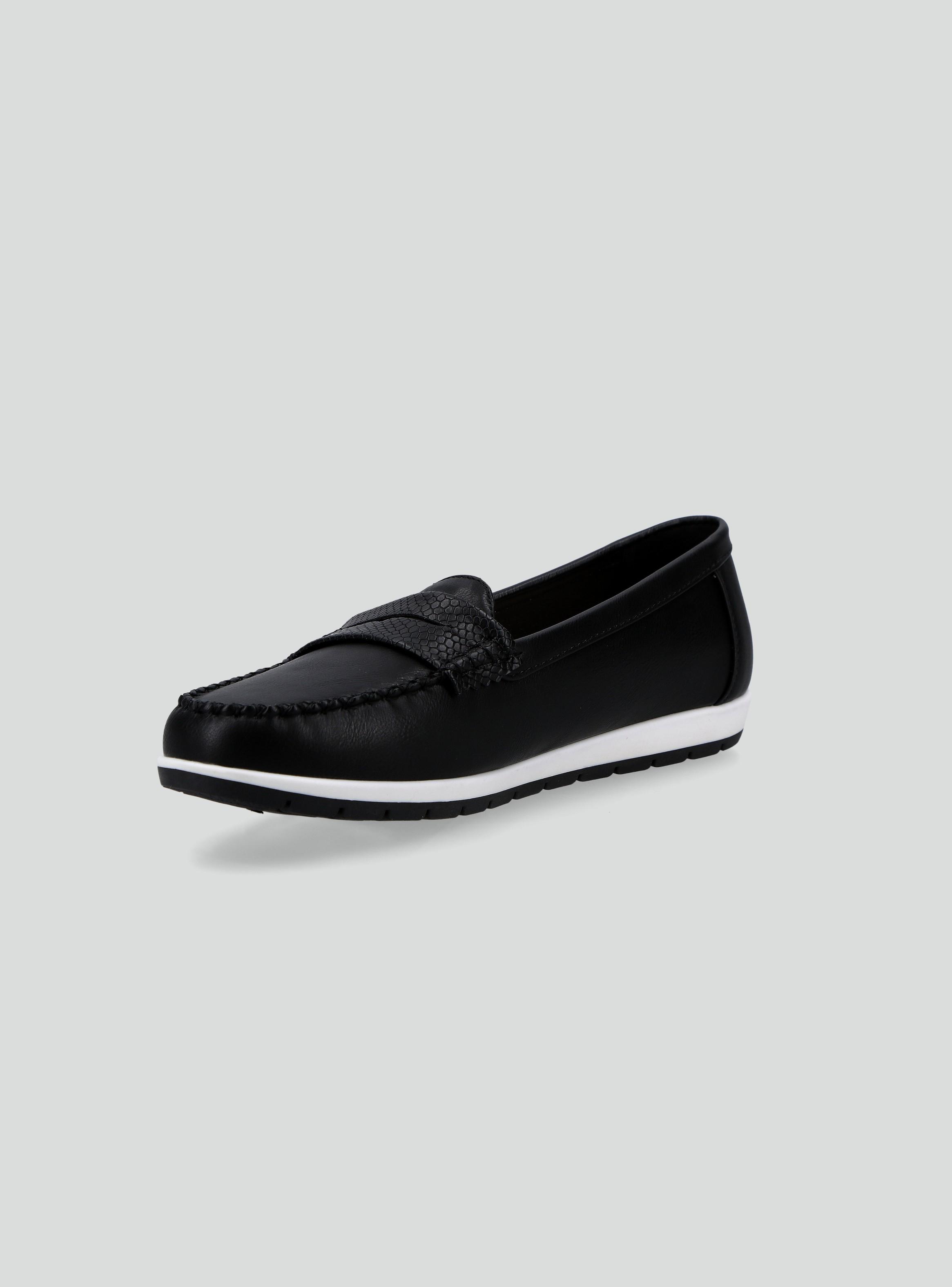 Mocasín  Plano Efecto Cuero Mujer-2