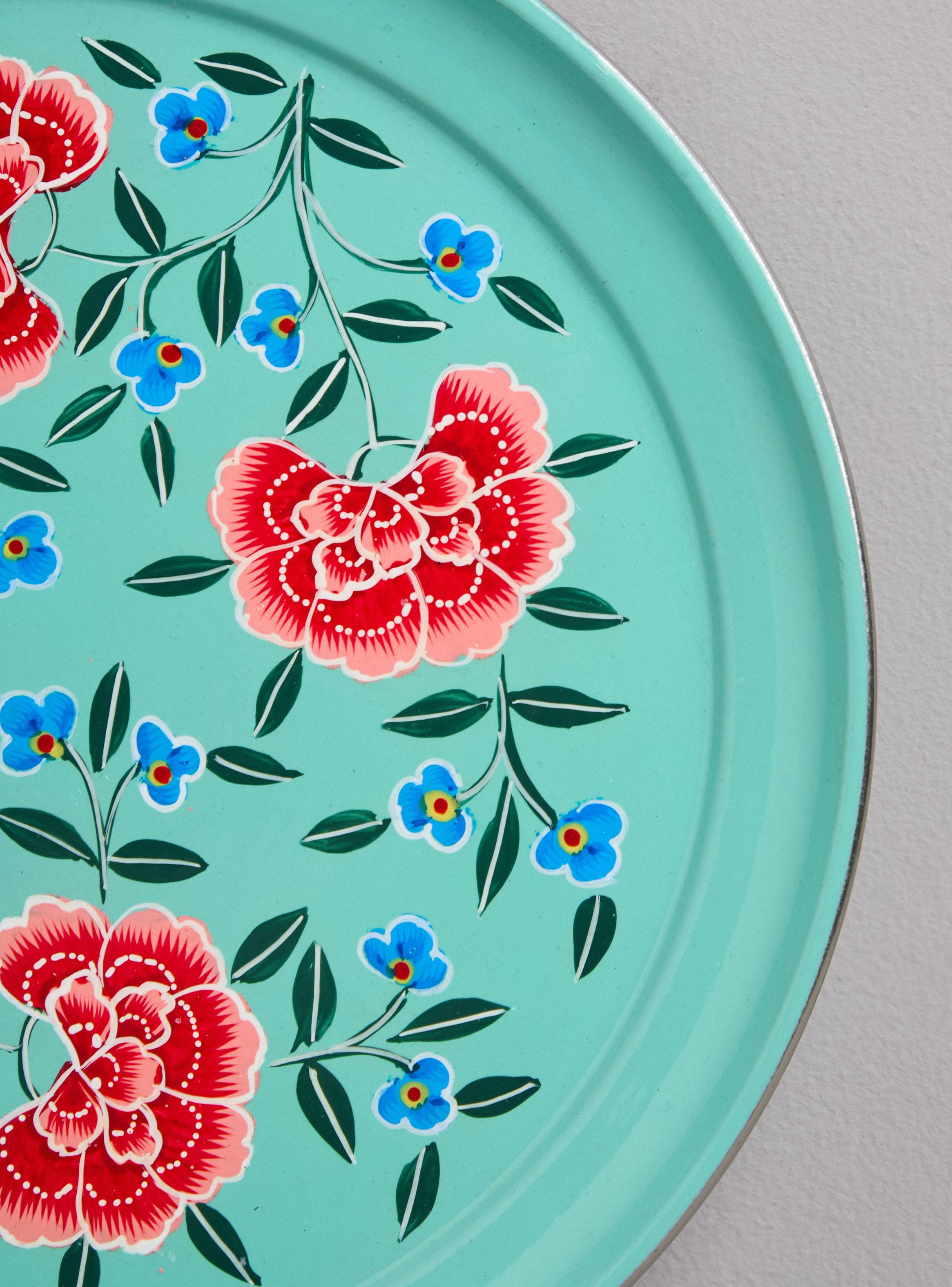 Bandeja Enlozado Pintada A Mano 30 cm-2