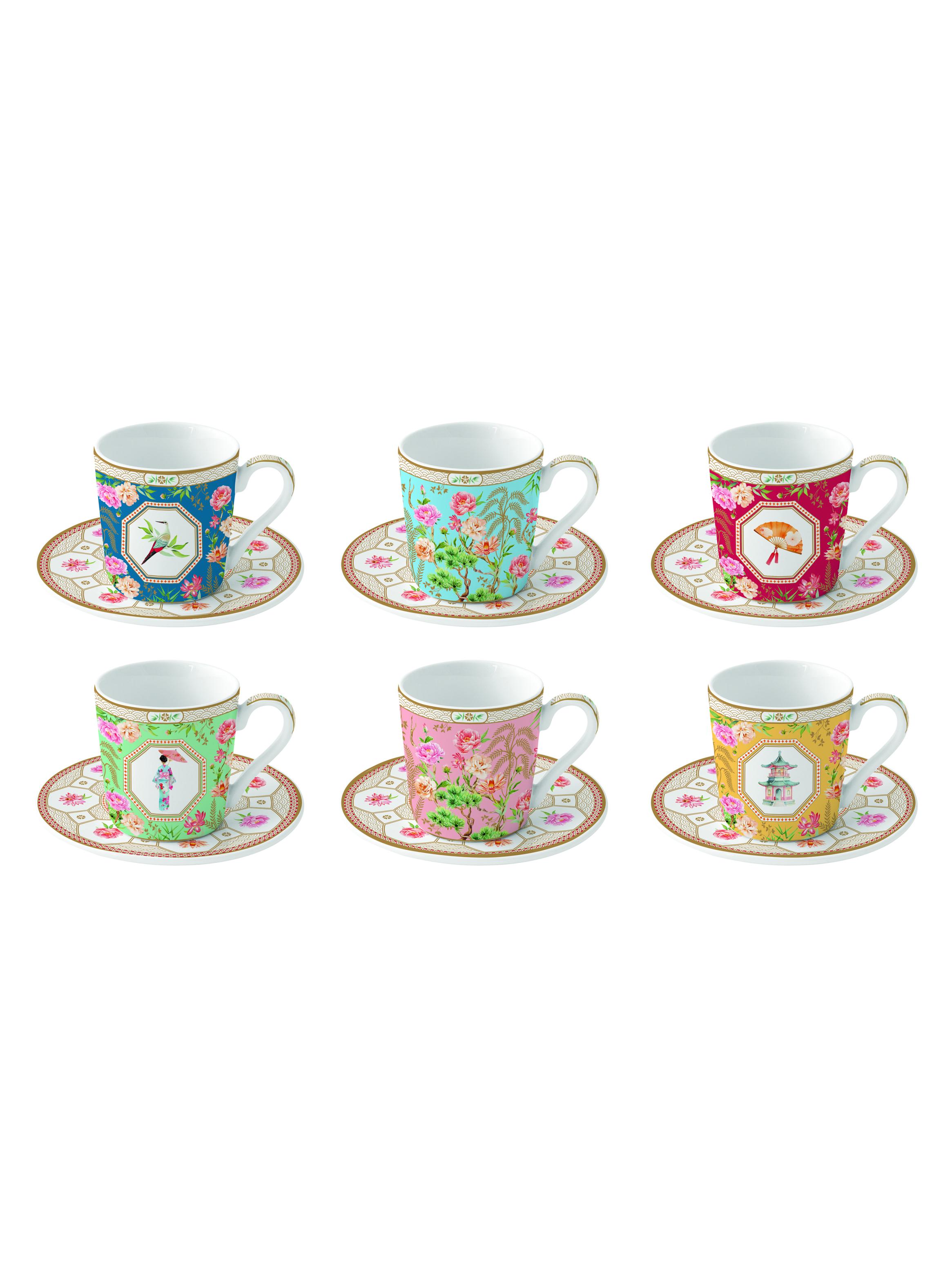 Set 6 Tazas Café + Platillo-0
