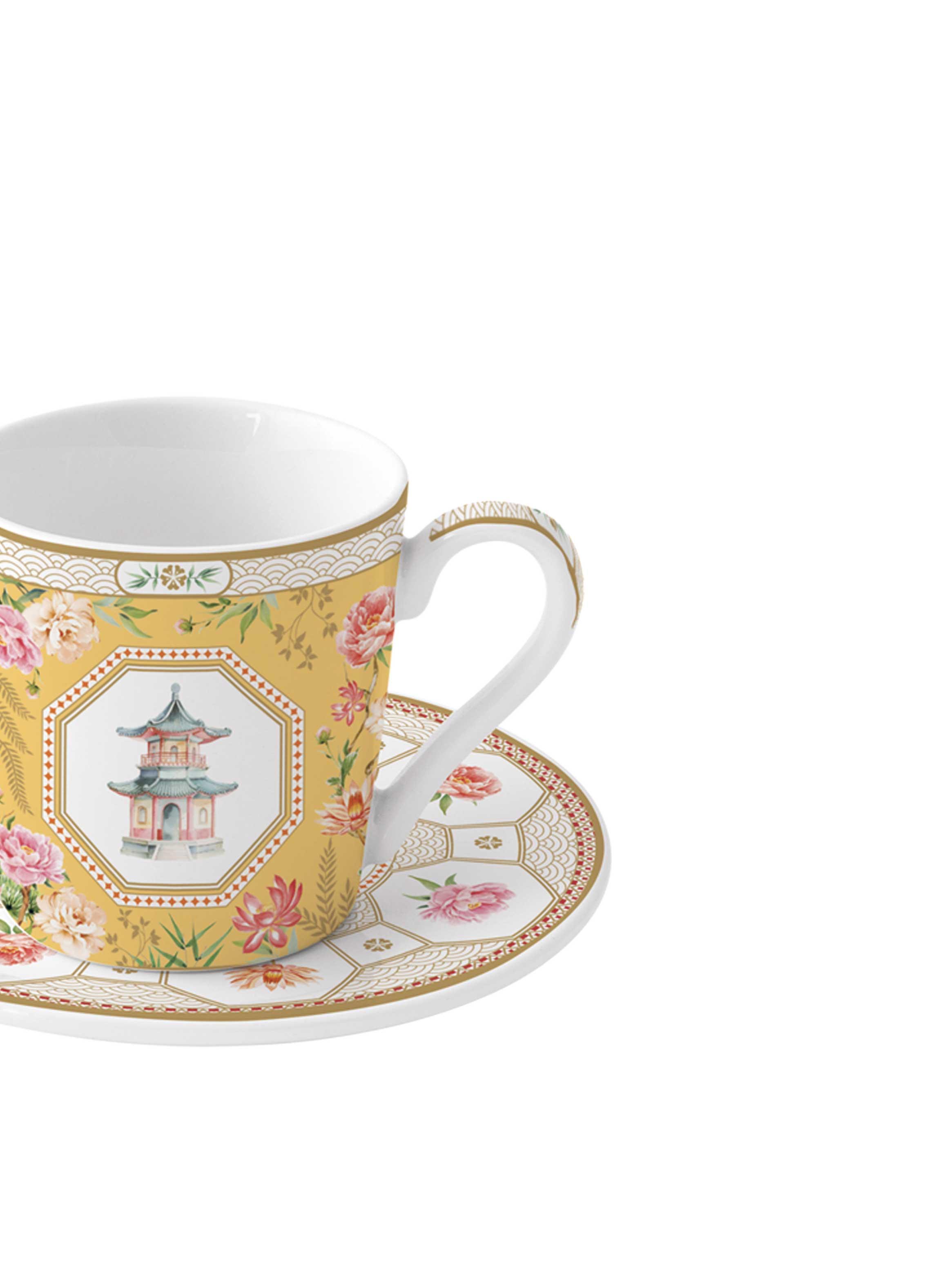 Set 6 Tazas Café + Platillo-1
